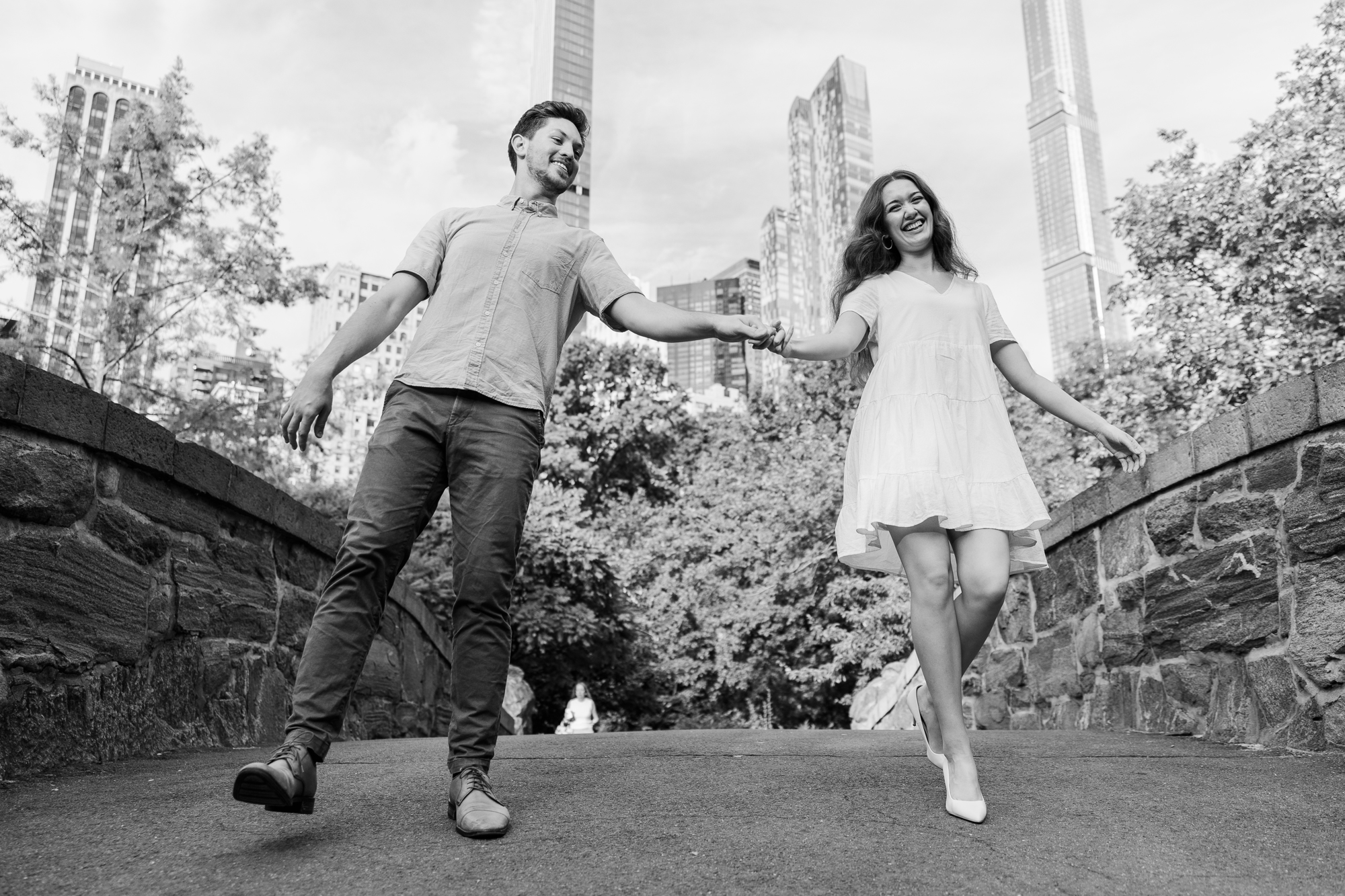 Playful Central Park Engagement Photography