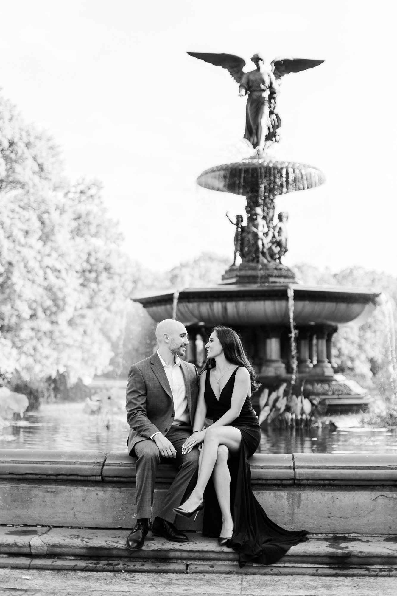 Flawless Bethesda Terrace Engagement Photo Shoot