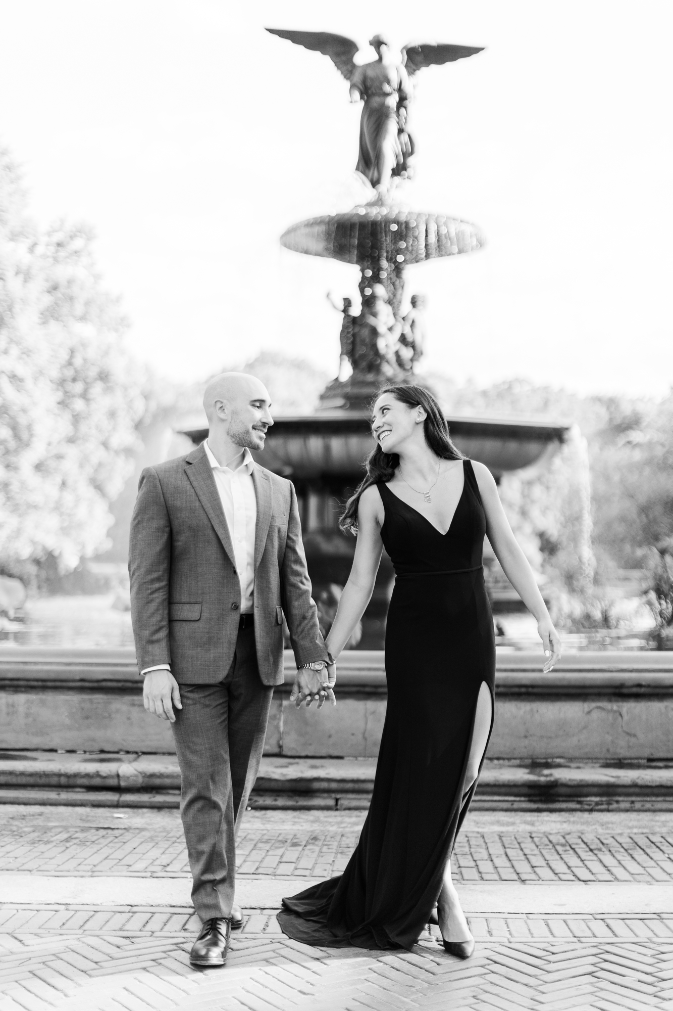 Iconic Bethesda Terrace Engagement Photo Shoot
