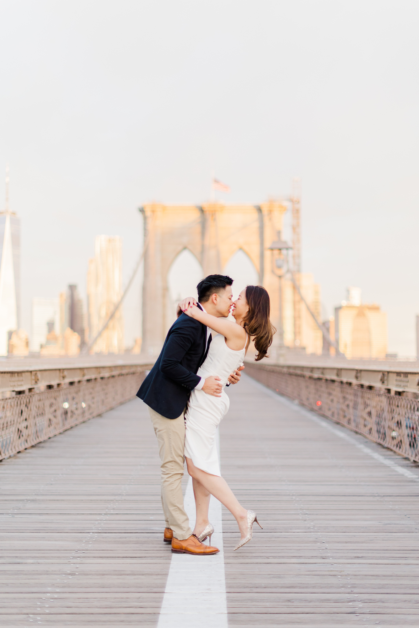 Intimate Brooklyn Bridge Engagement Photography