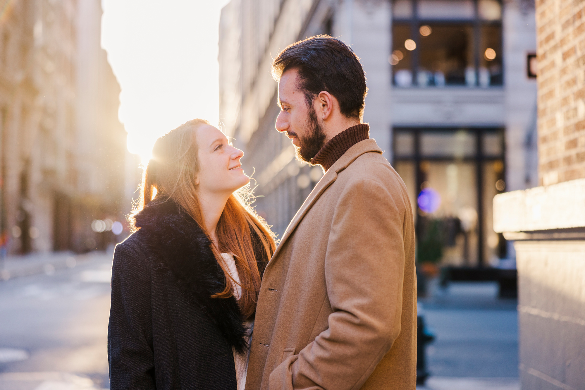 Cheerful Engagement Photos in Soho