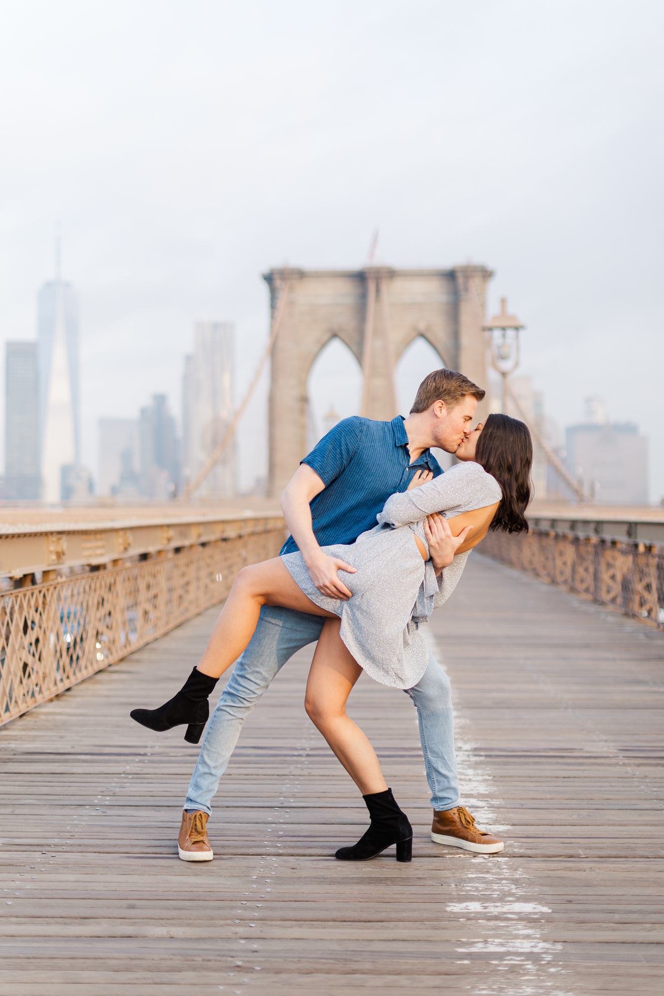 Iconic Brooklyn Bridge Engagement Photography