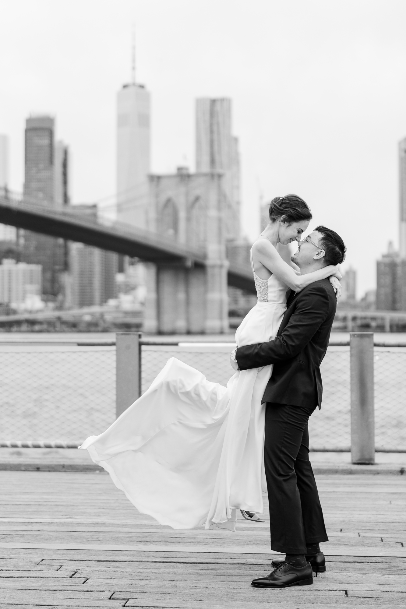 Cheerful Deity Wedding in Brooklyn Bridge Park
