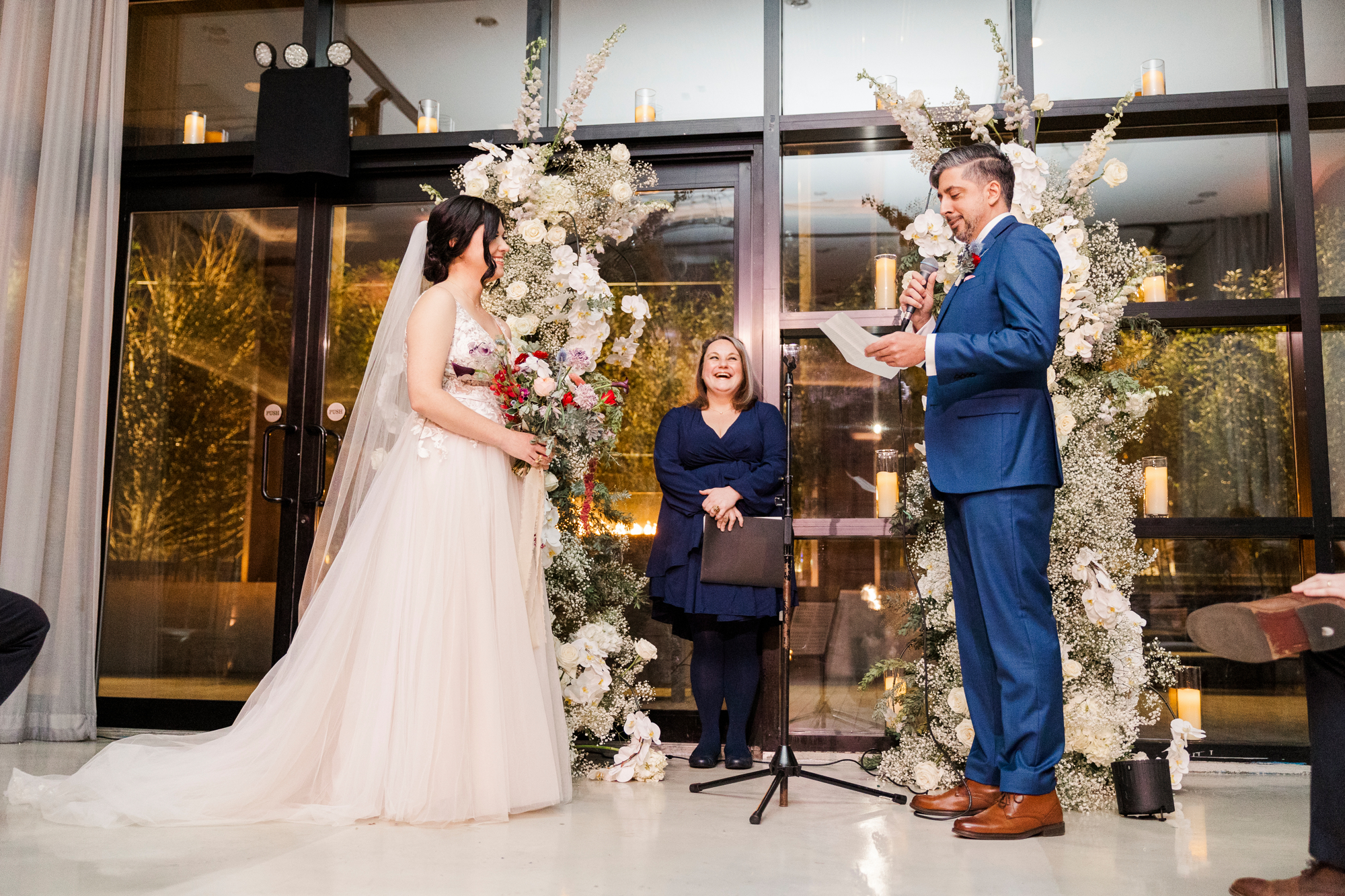 Vibrant Wedding Ceremony at the Ravel Hotel, NYC
