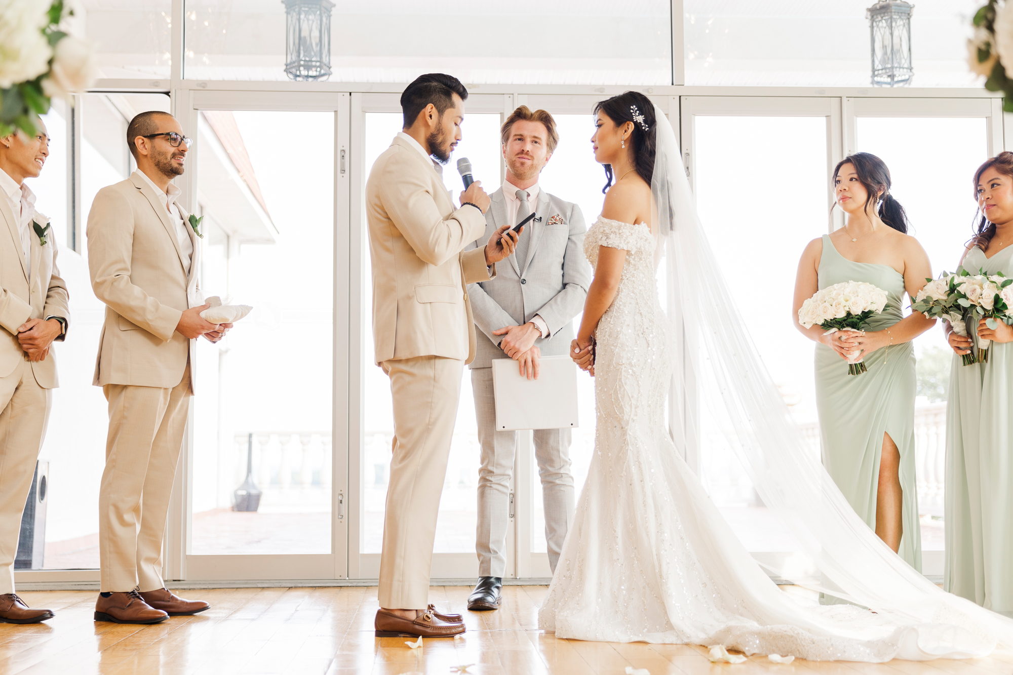 Vibrant Indoor Ceremony at Surf Club On The Sound
