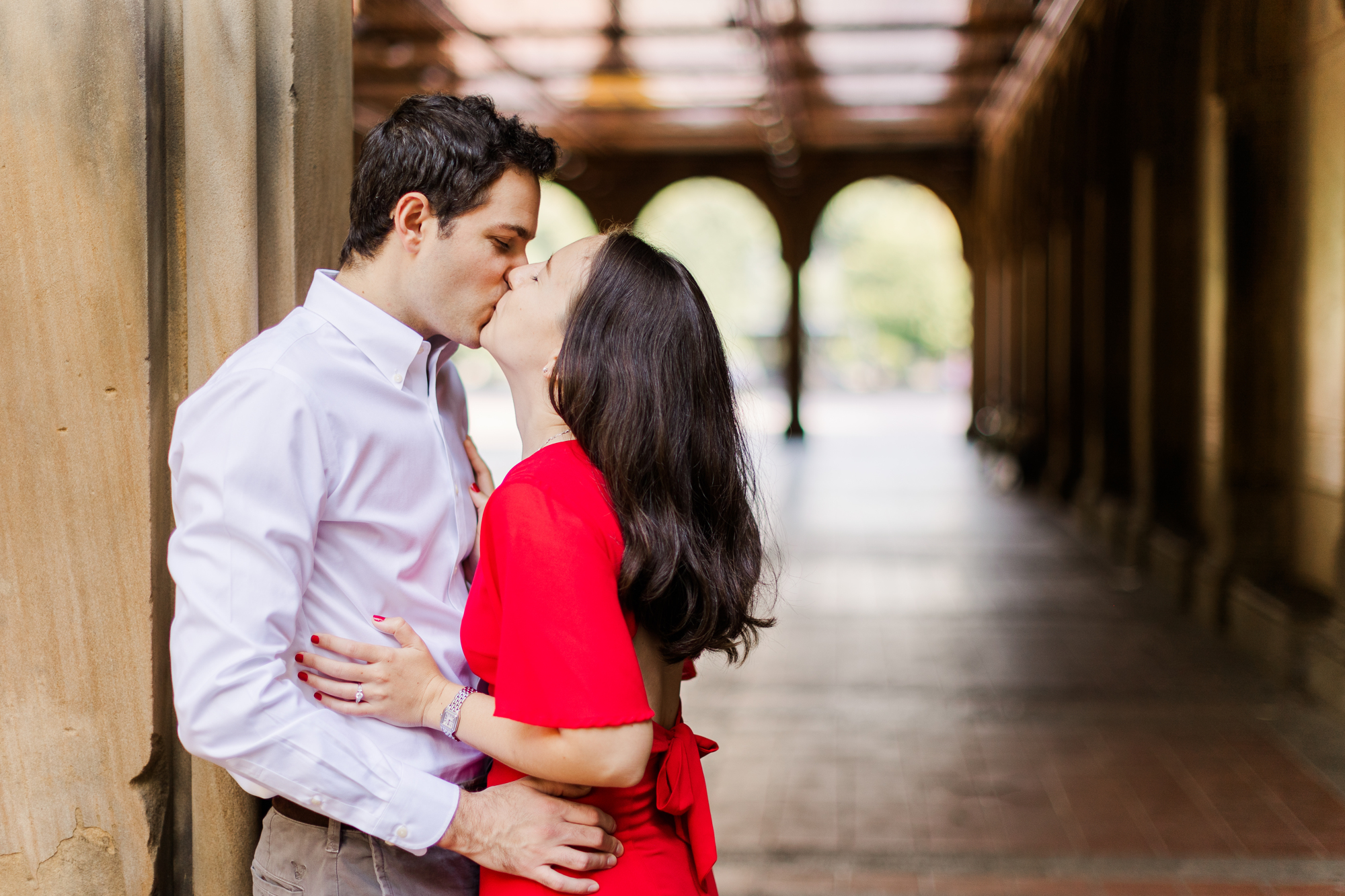 Cheerful Central Park Engagement Photos
