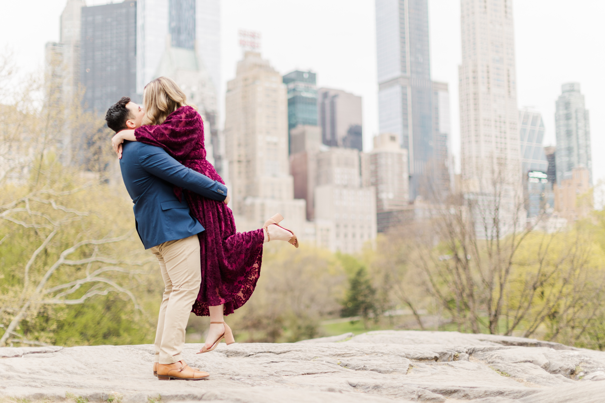 Playful Engagement Pictures in Central Park