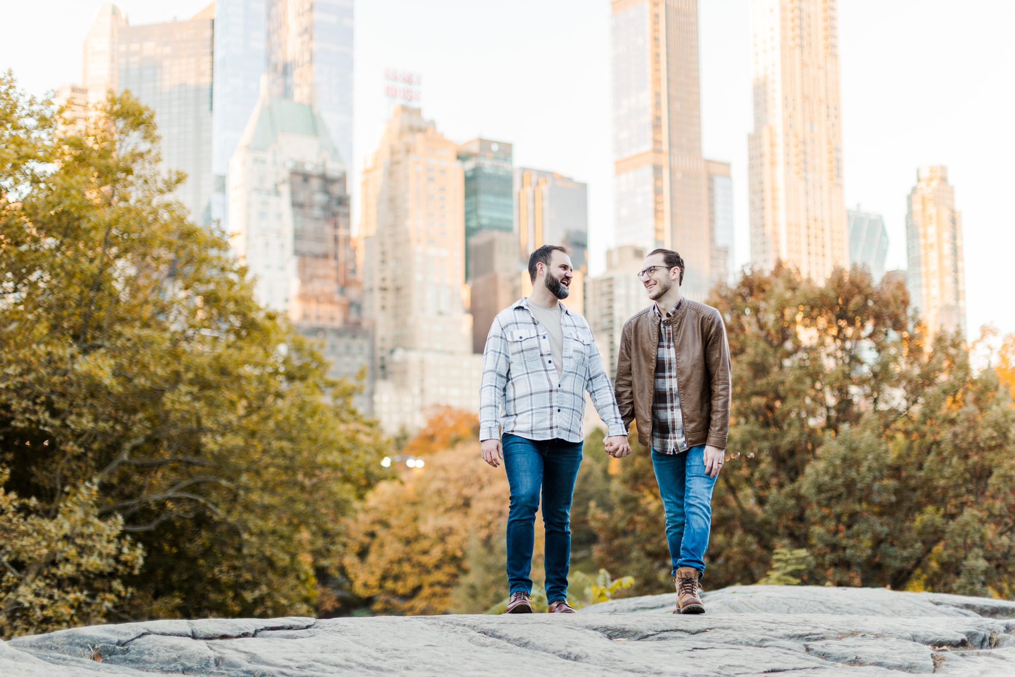 Joyful Central Park Engagement Photo Shoot in Fall