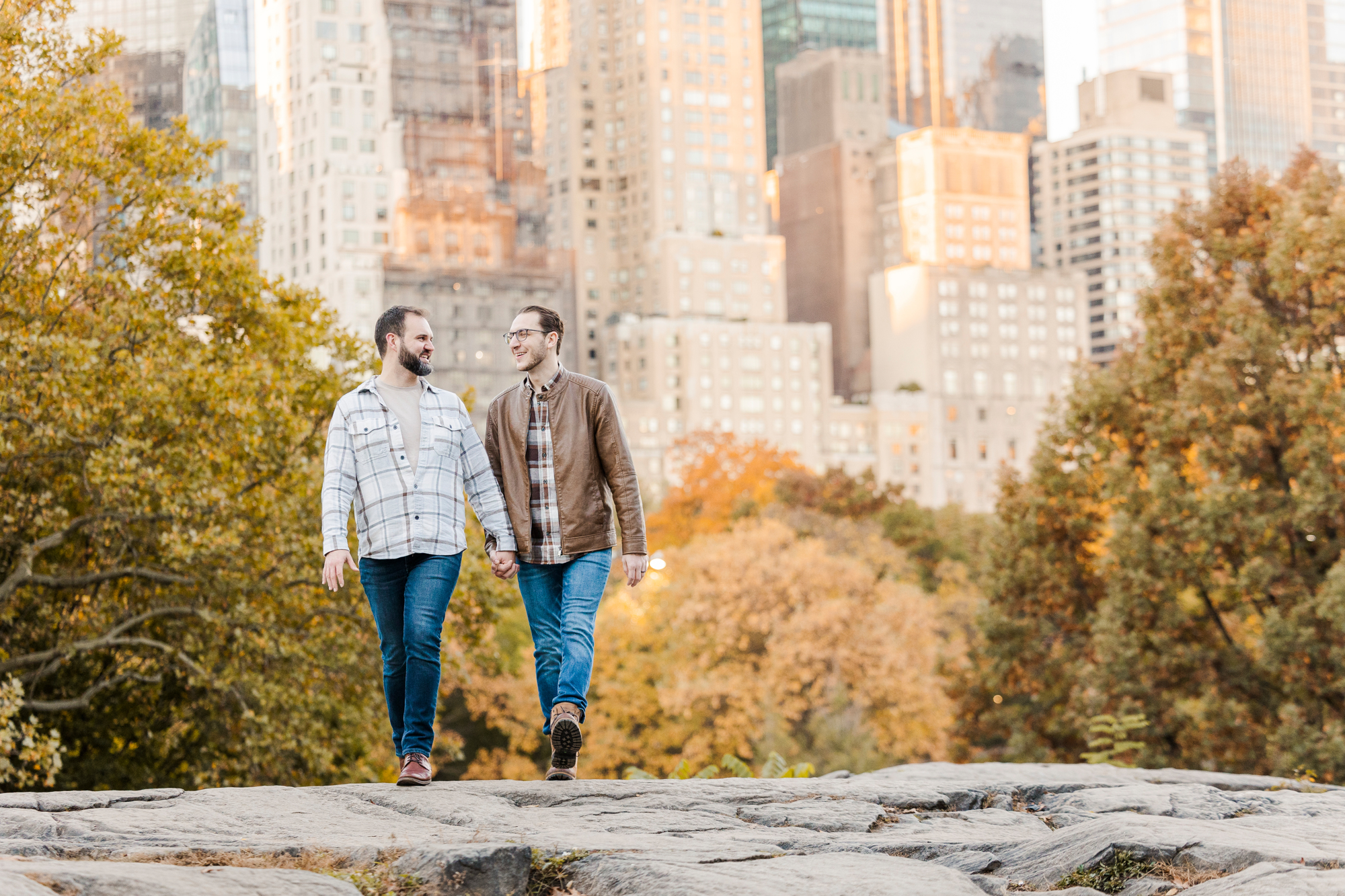 Candid Central Park Engagement Photo Shoot in Fall