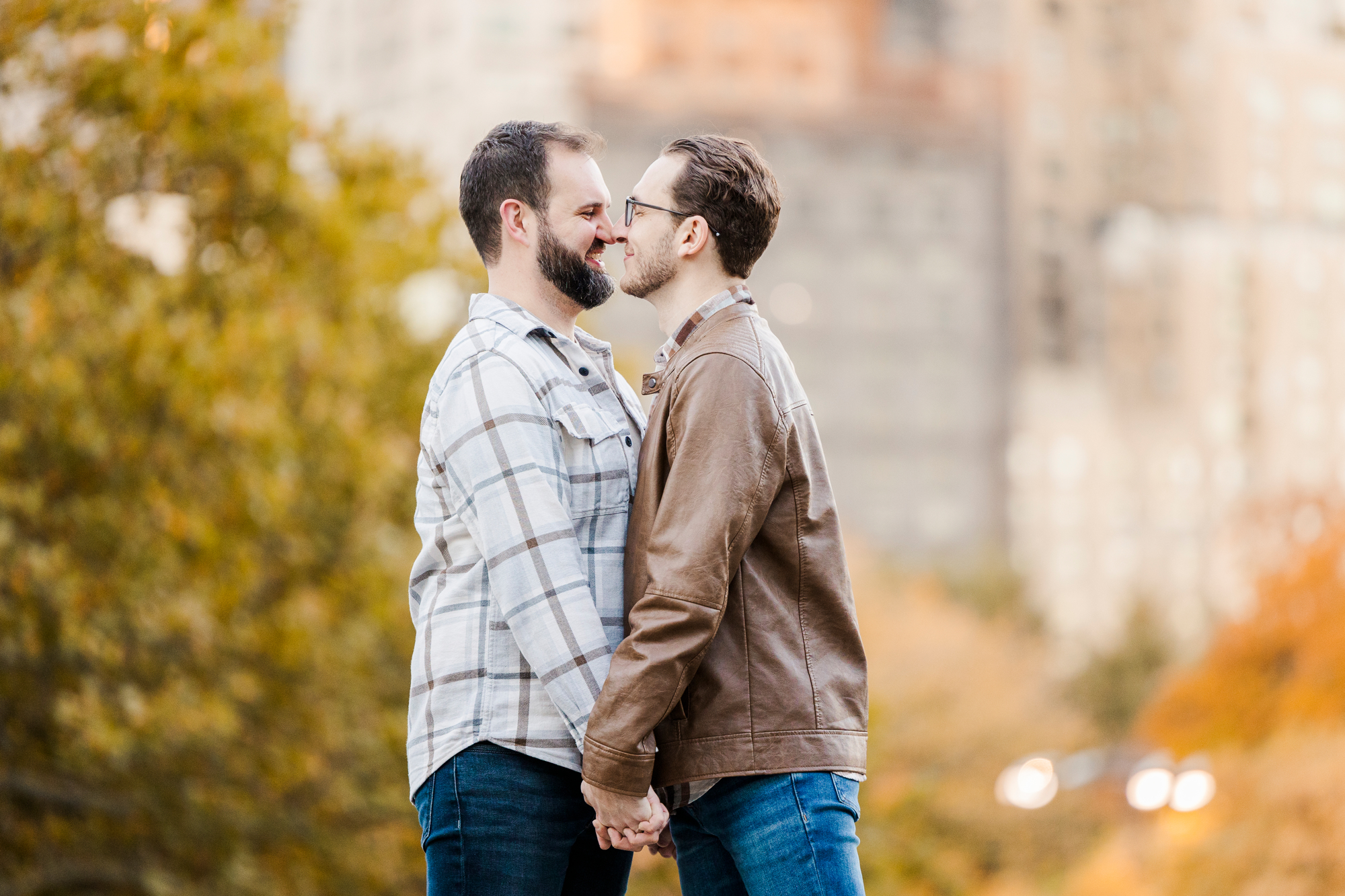 Fun Central Park Engagement Photo Shoot in Fall