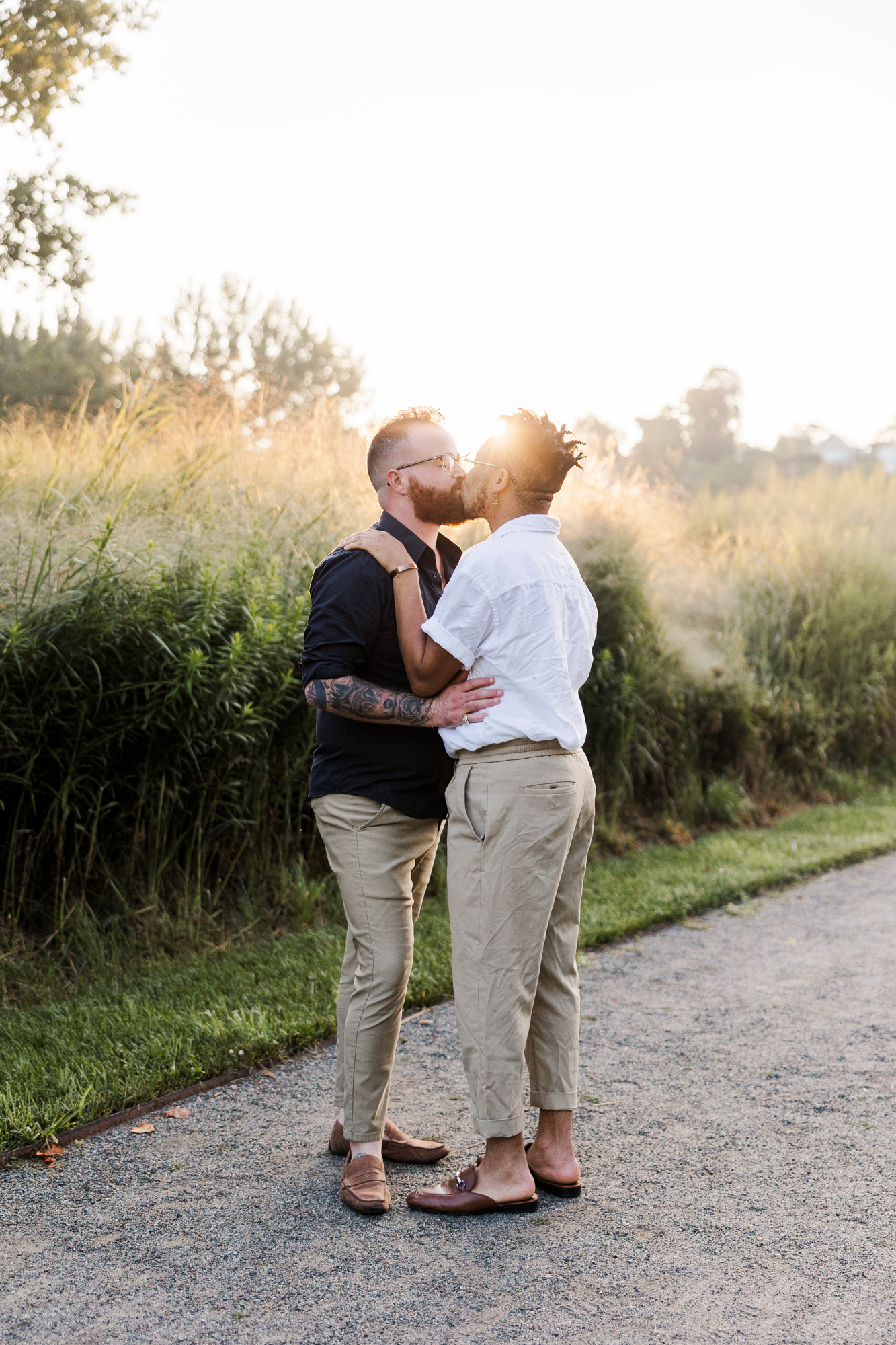 Joyful long dock park engagement photos
