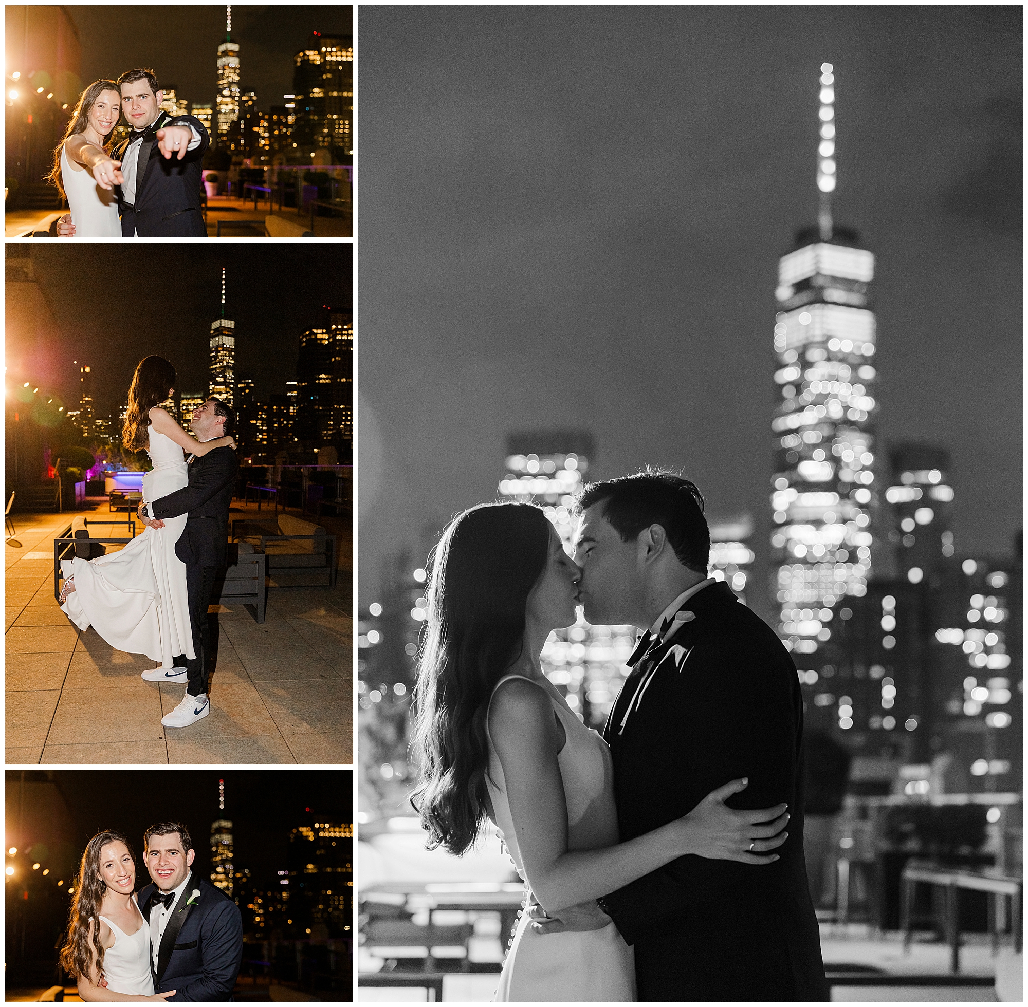 candid tribeca rooftop wedding in new york