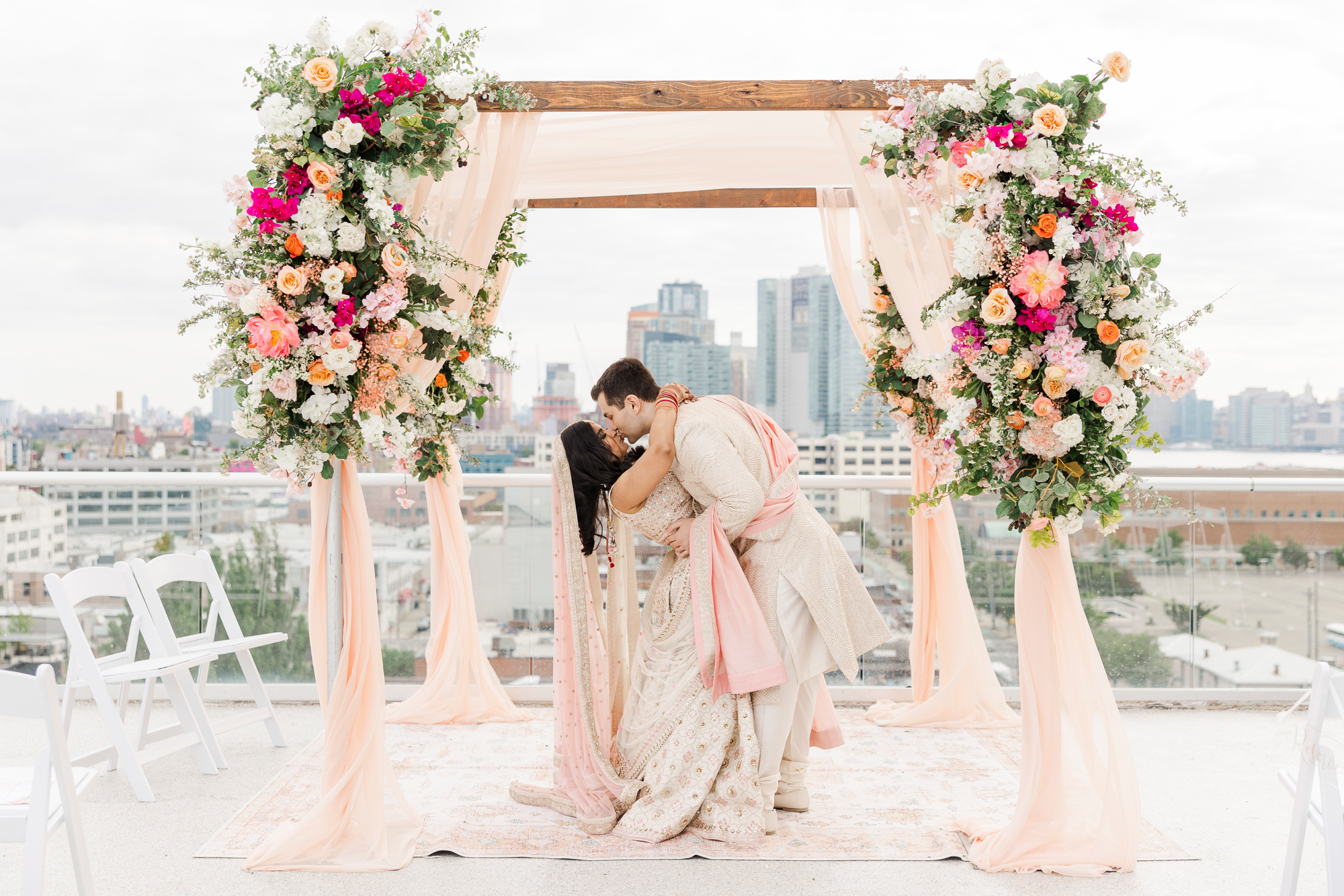 Iconic Ravel Hotel Wedding in a Peachy, Pastel Palette