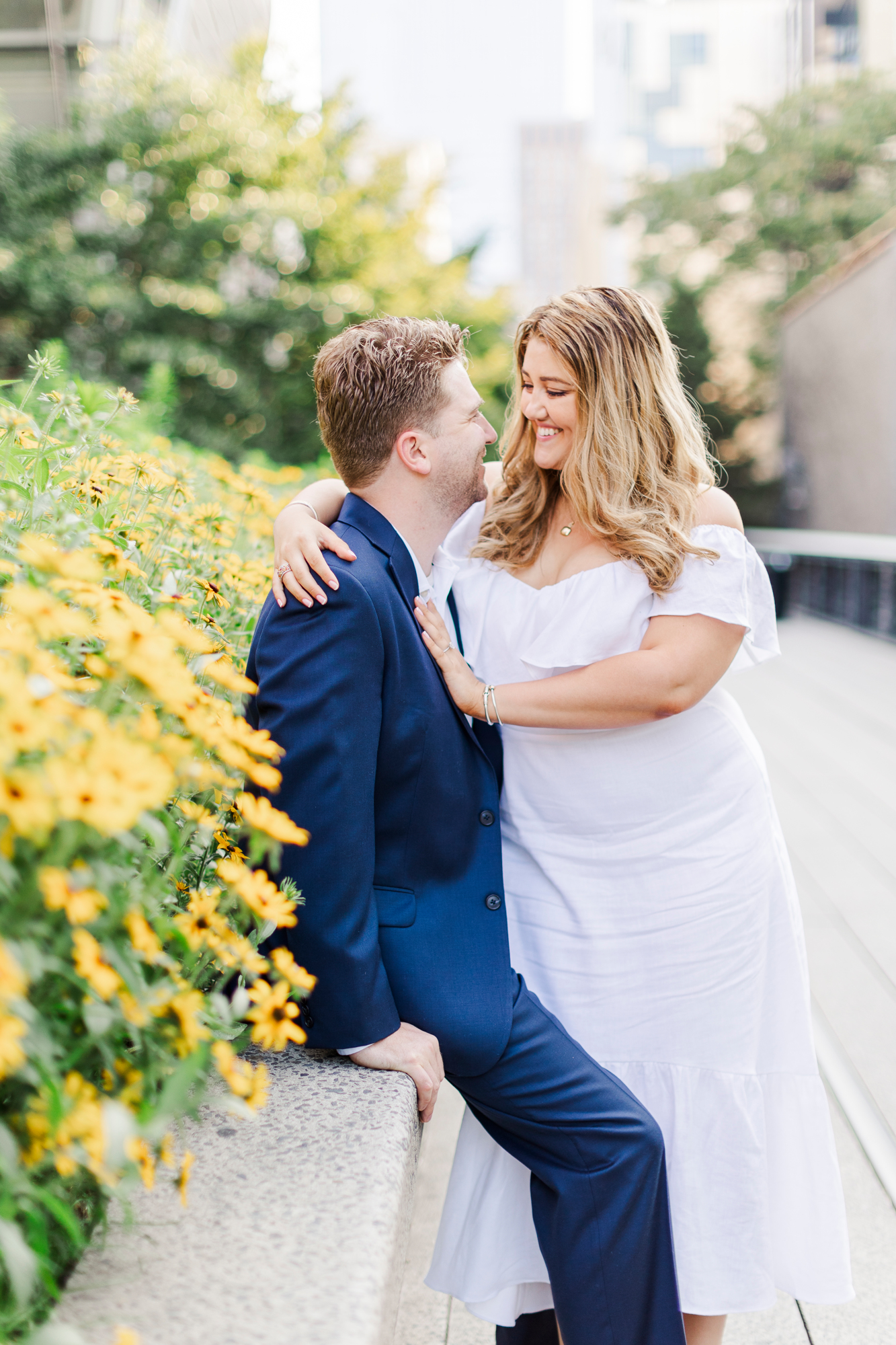 Whimsical engagement shoot on the high line