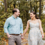 Bright engagement session in cold spring