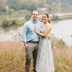 Joyous engagement session in cold spring