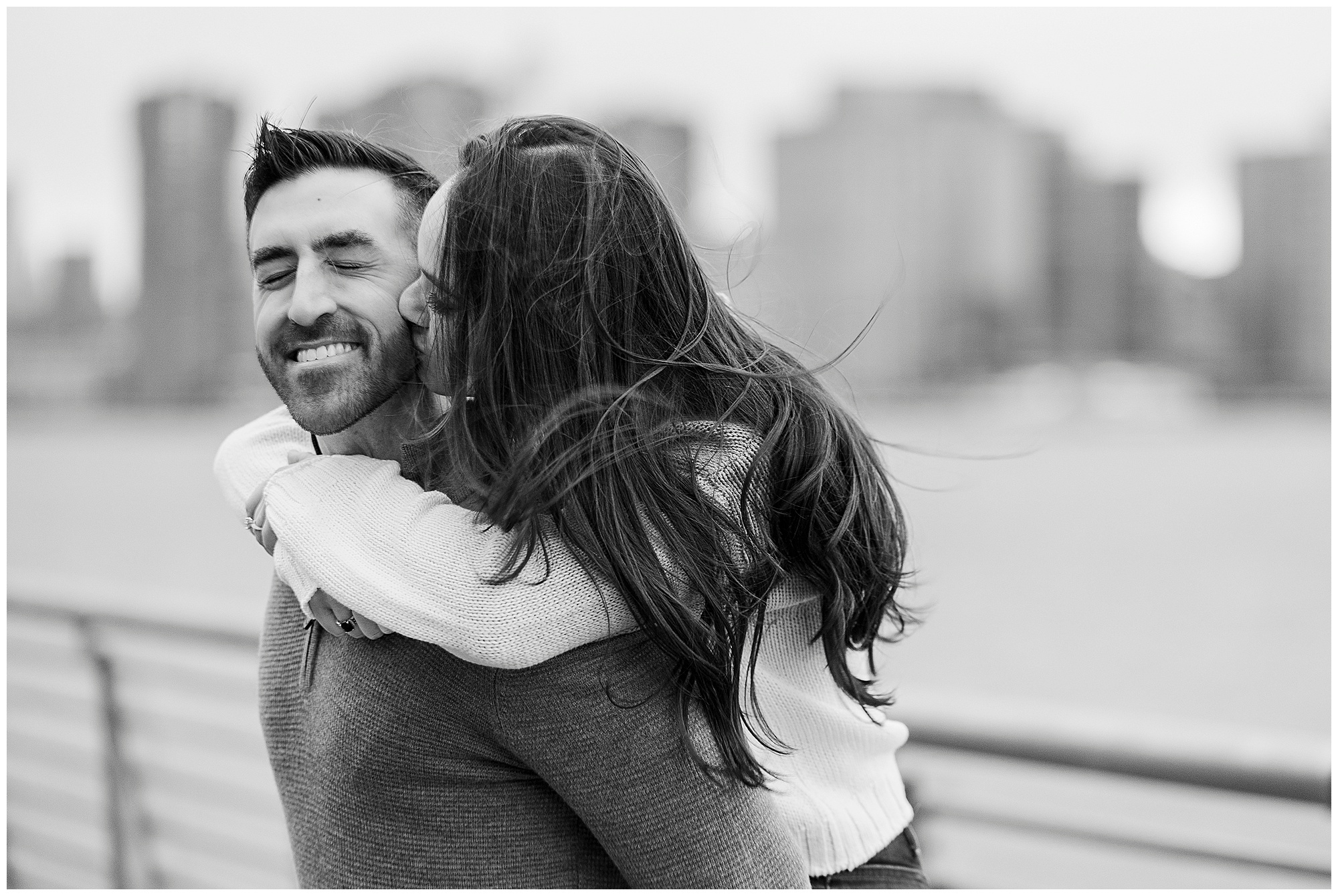 Candid long island city engagement session