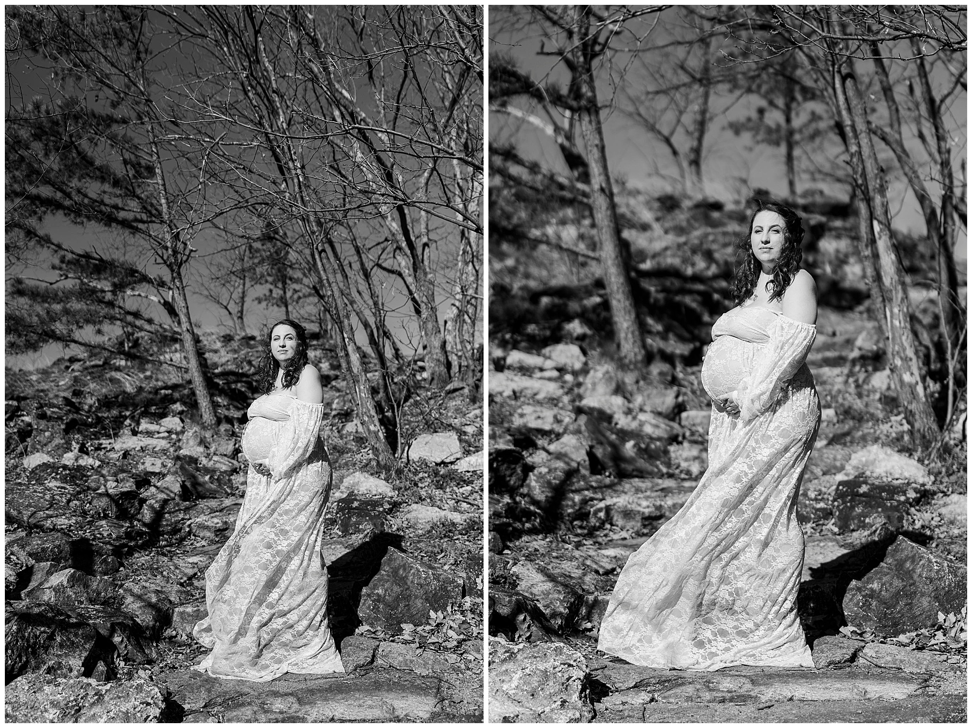 Charming cold spring maternity photos