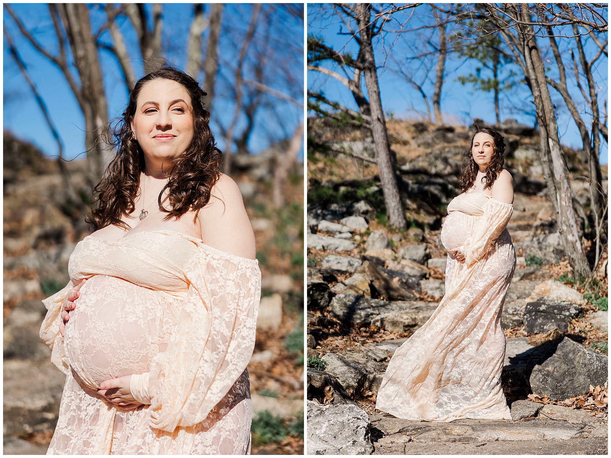 Sweet cold spring maternity photos