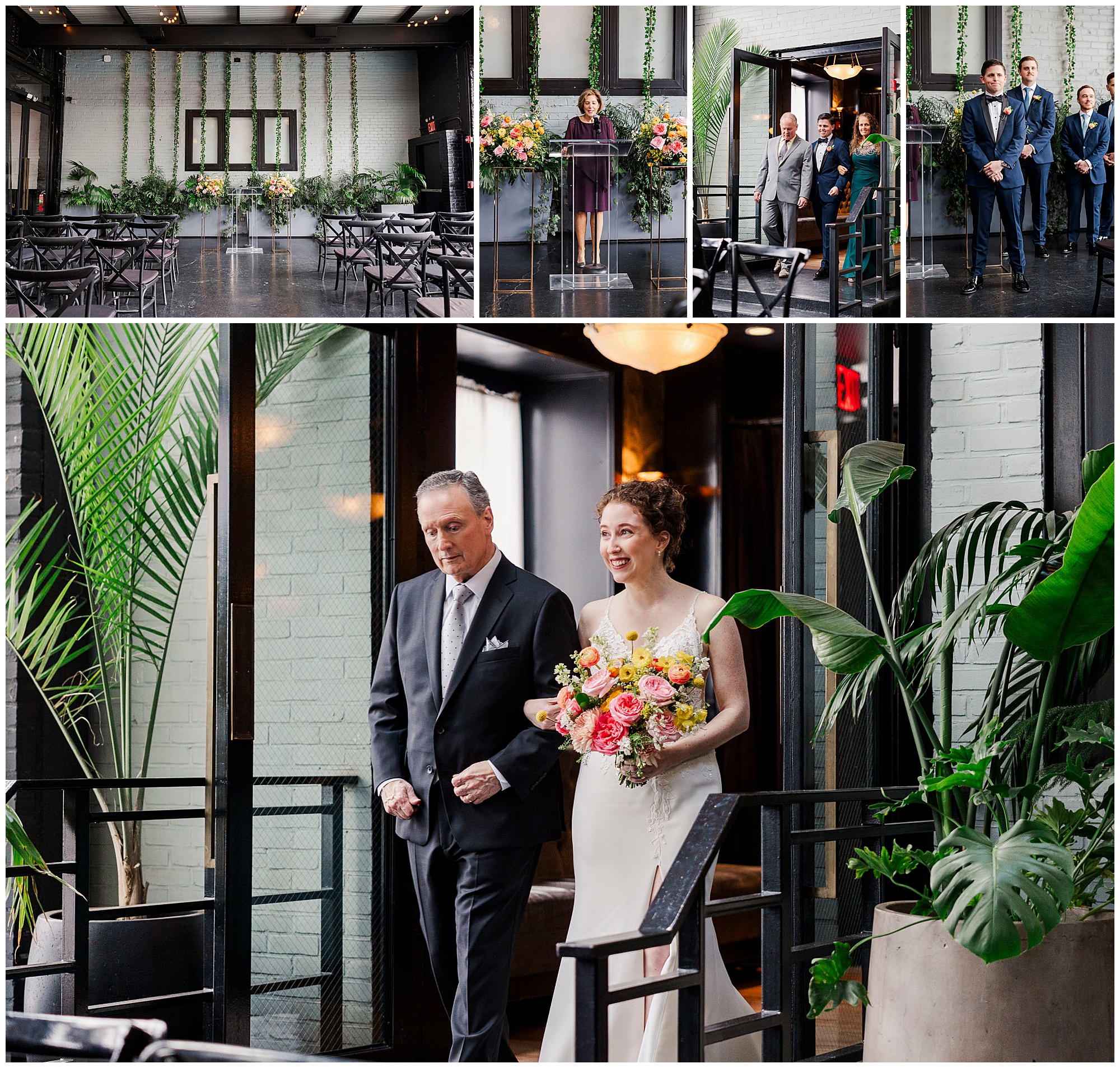 Intimate wedding photos at royal palms shuffleboard in brooklyn