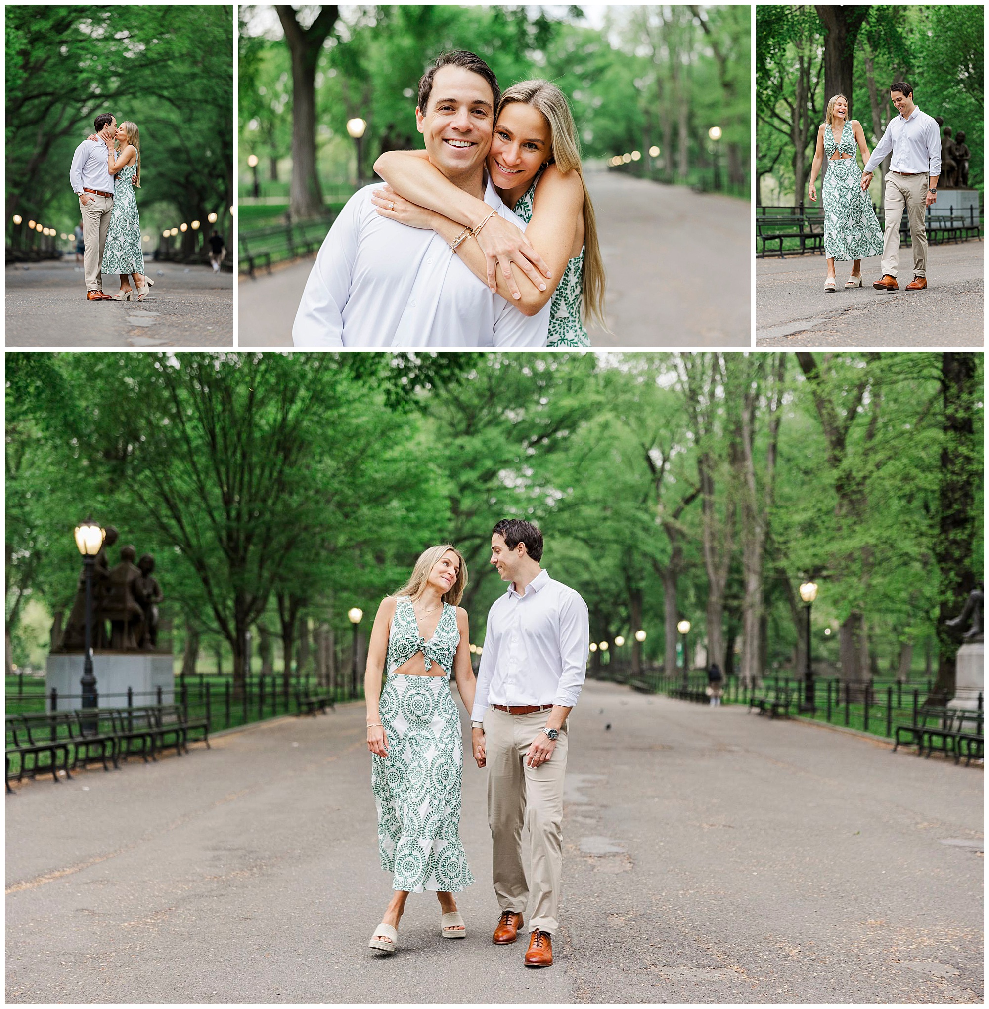 Joyful central park engagement photoshoot