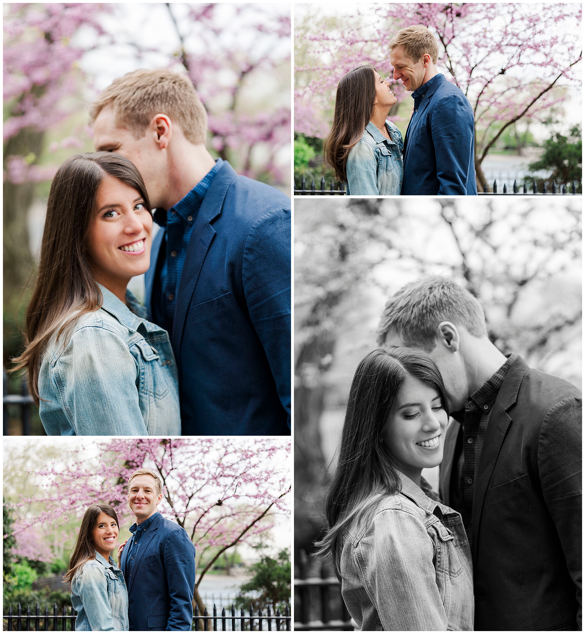 Joyful carl schurz park engagement shoot in Spring