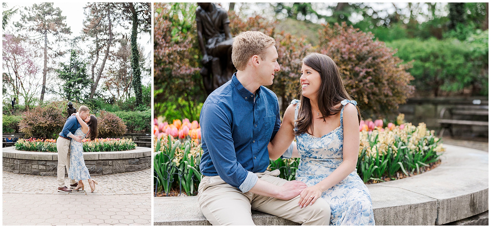 Breathtaking carl schurz park engagement shoot in Spring