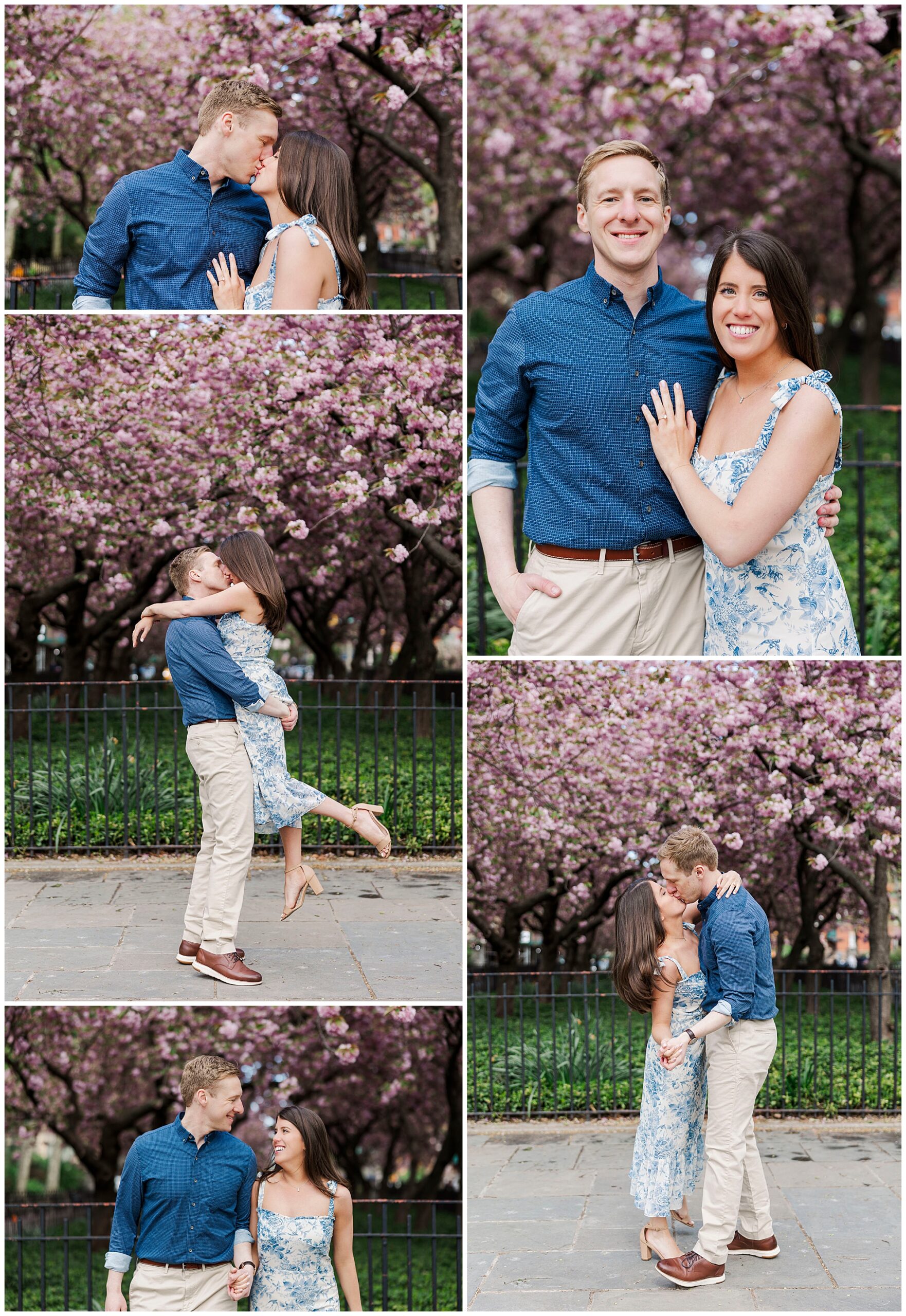 Unique carl schurz park engagement shoot in Spring