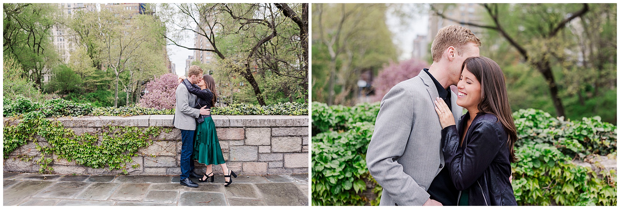 Whimsical carl schurz park engagement shoot in Spring