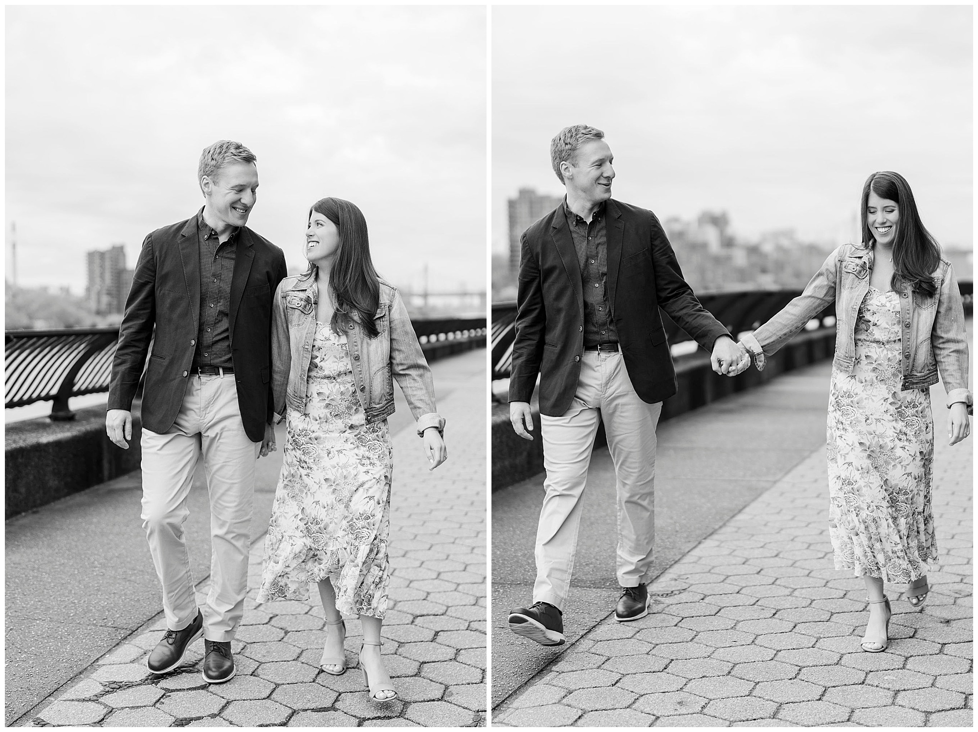 Candid carl schurz park engagement shoot in Spring