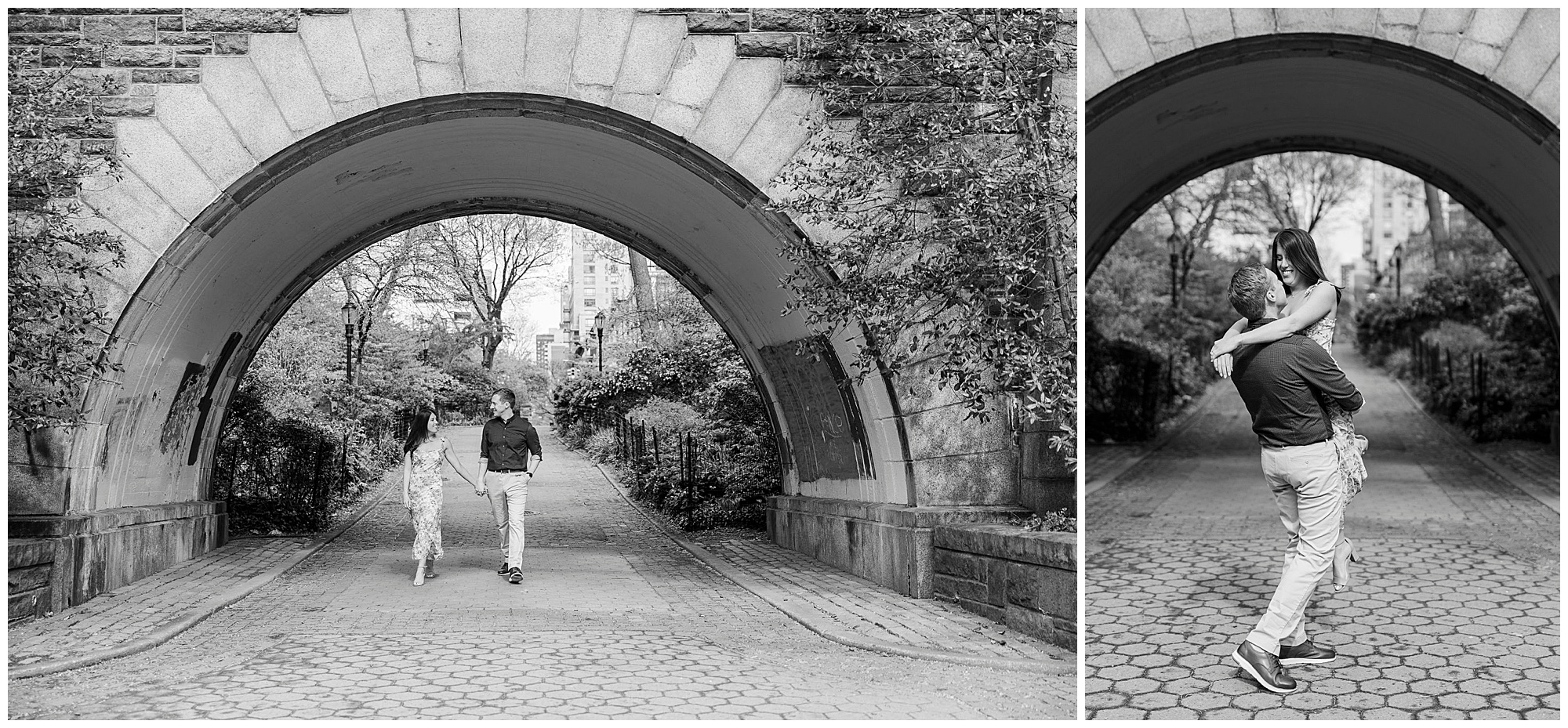 Stunning carl schurz park engagement shoot in Spring