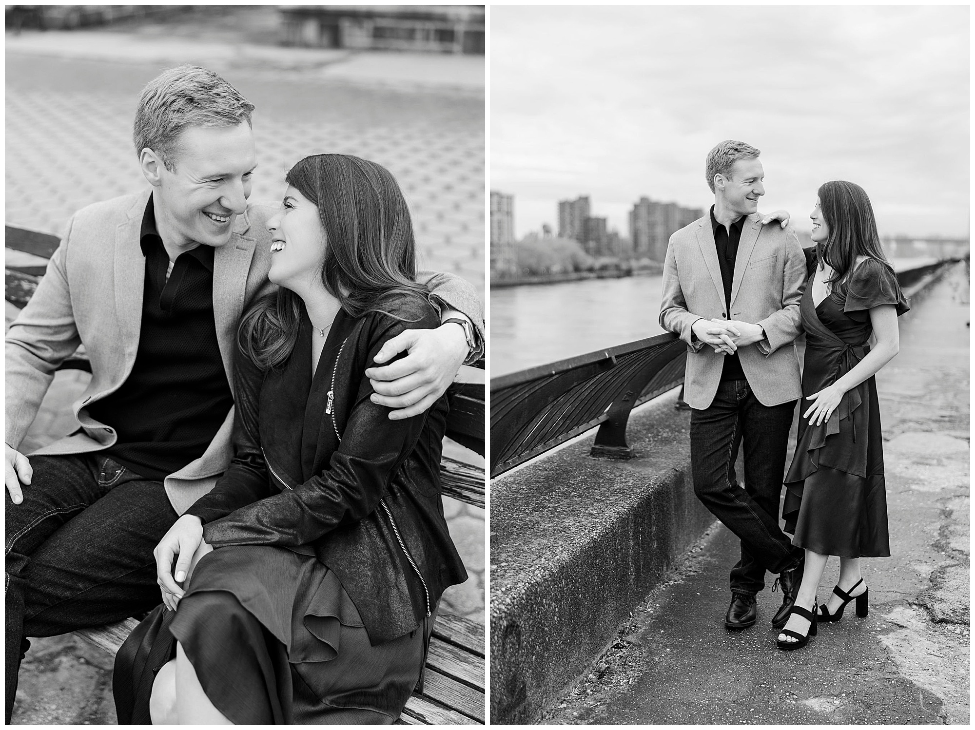 Timeless carl schurz park engagement shoot in Spring