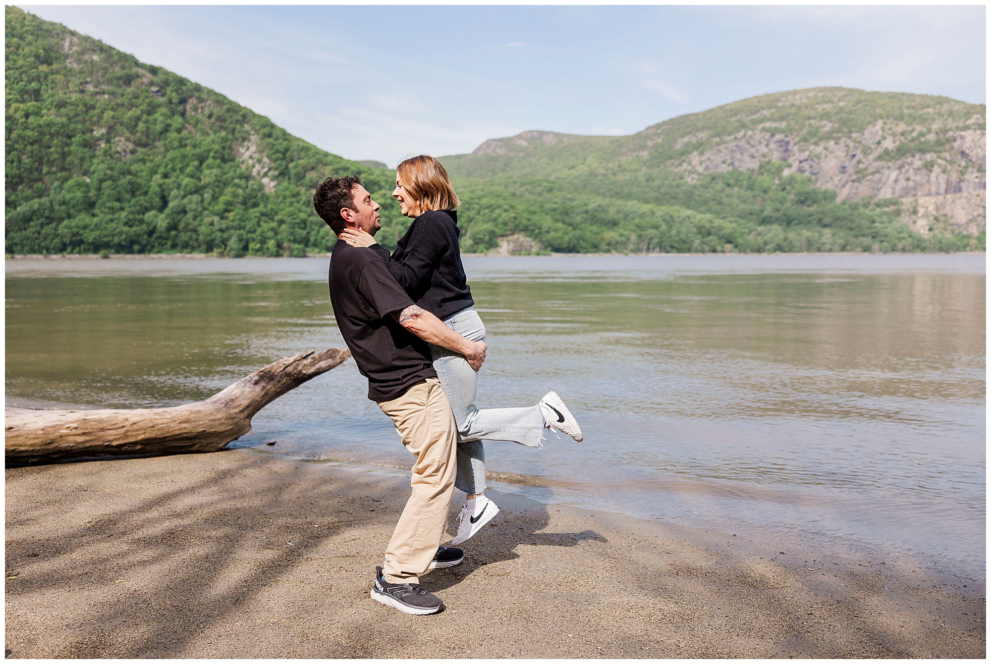 Joyful little stony point park engagement shoot