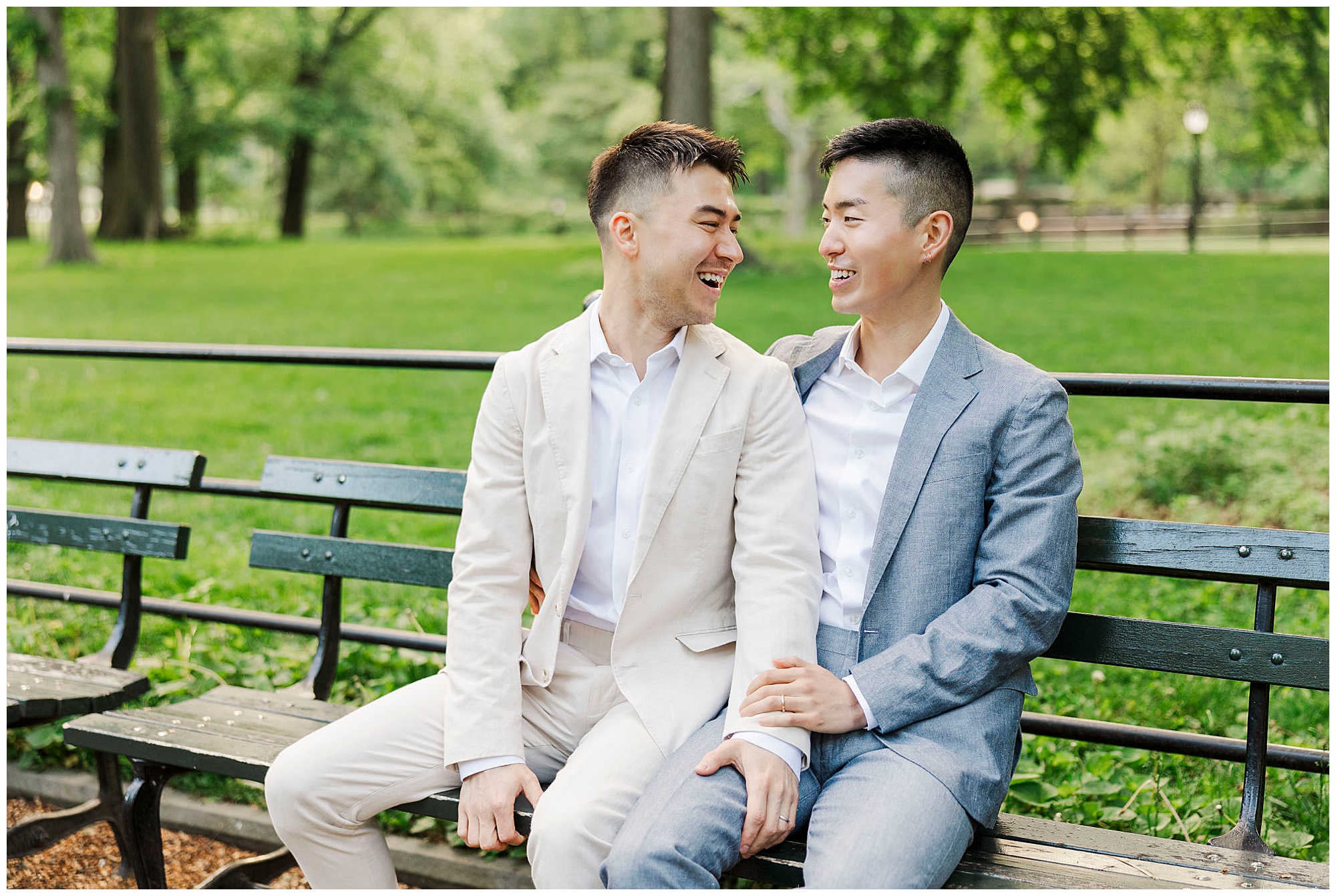 Joyful lgbtq engagement session in NYC