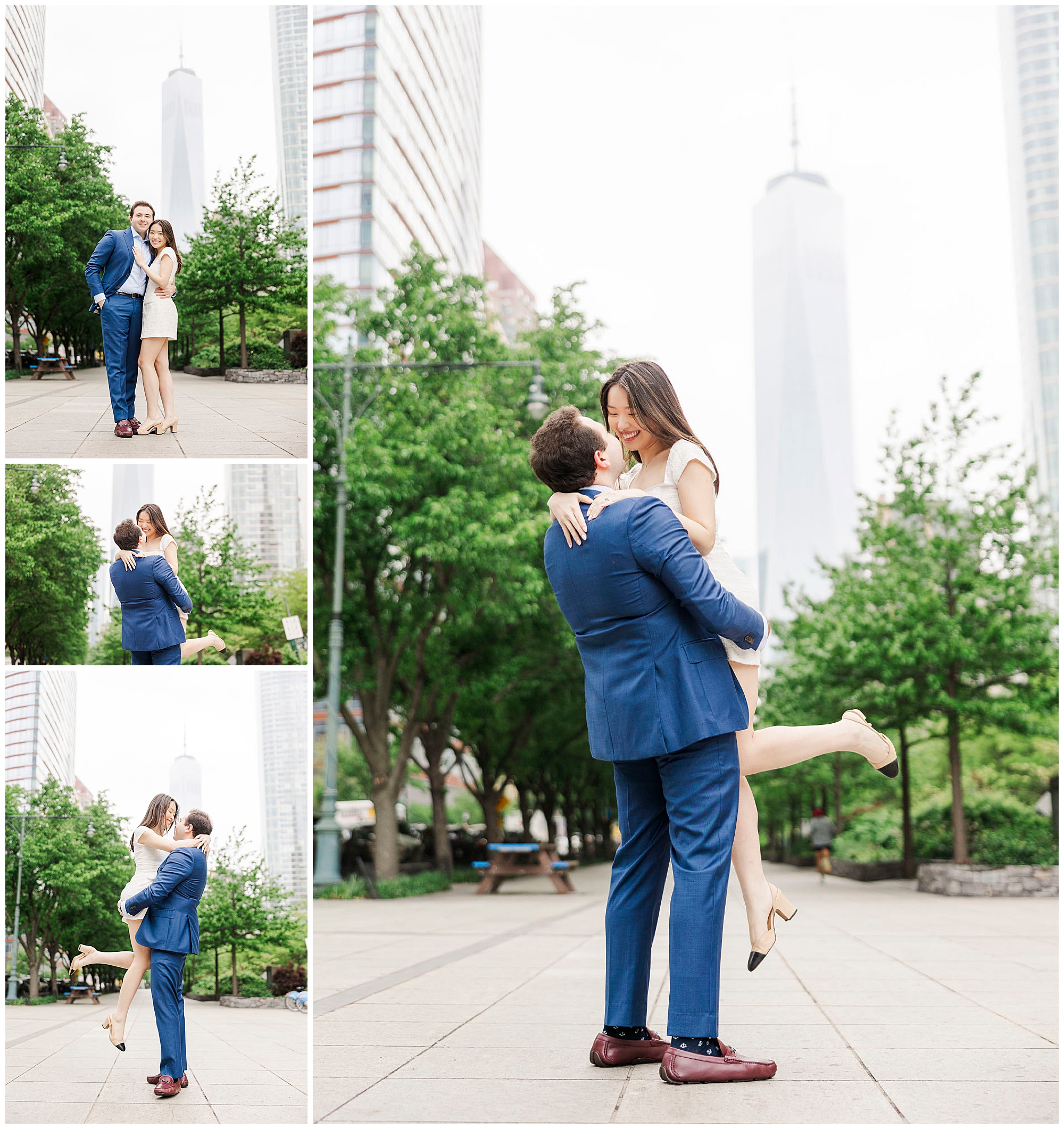 Iconic engagement session at battery park