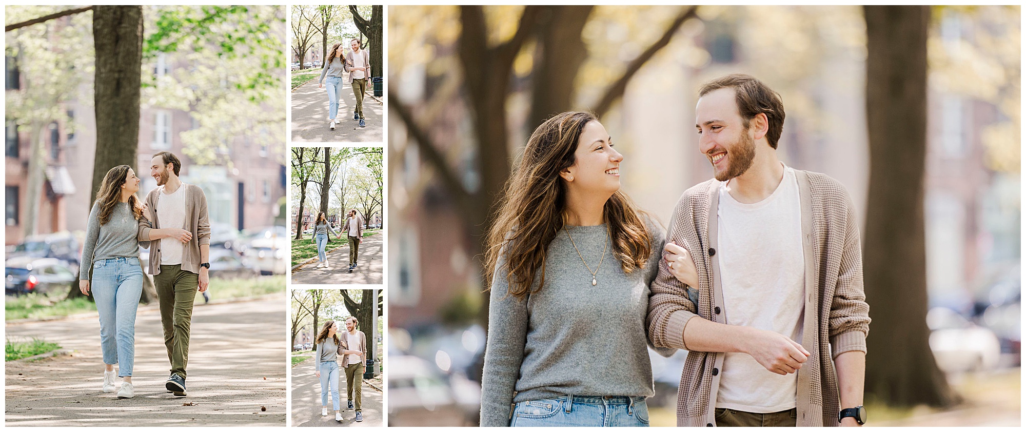 Joyful engagement photos at astoria park