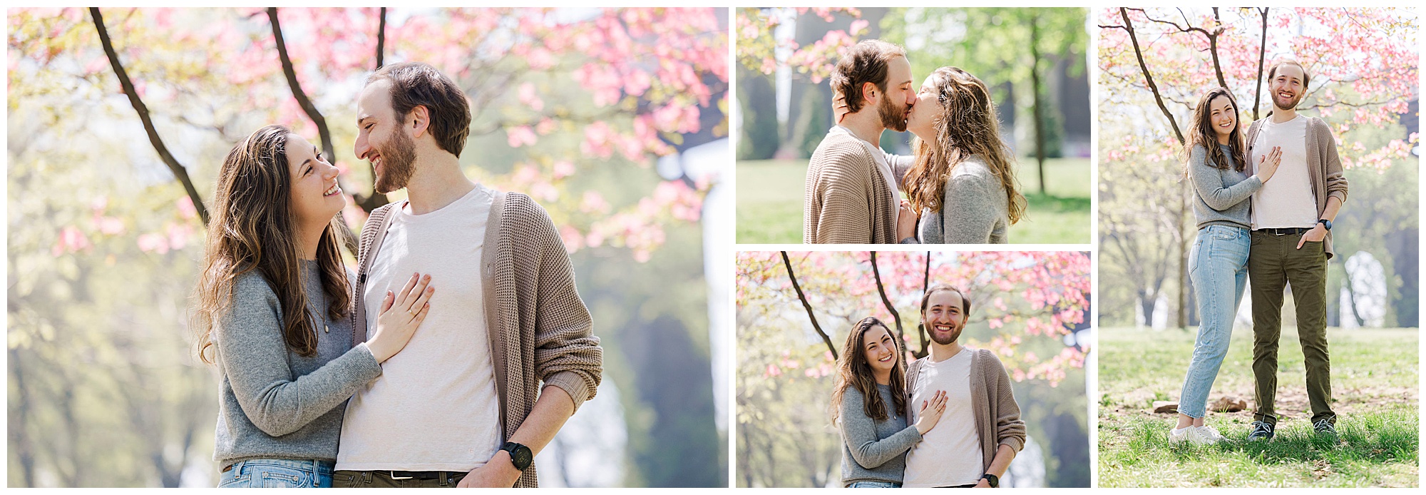 Playful engagement photos at astoria park