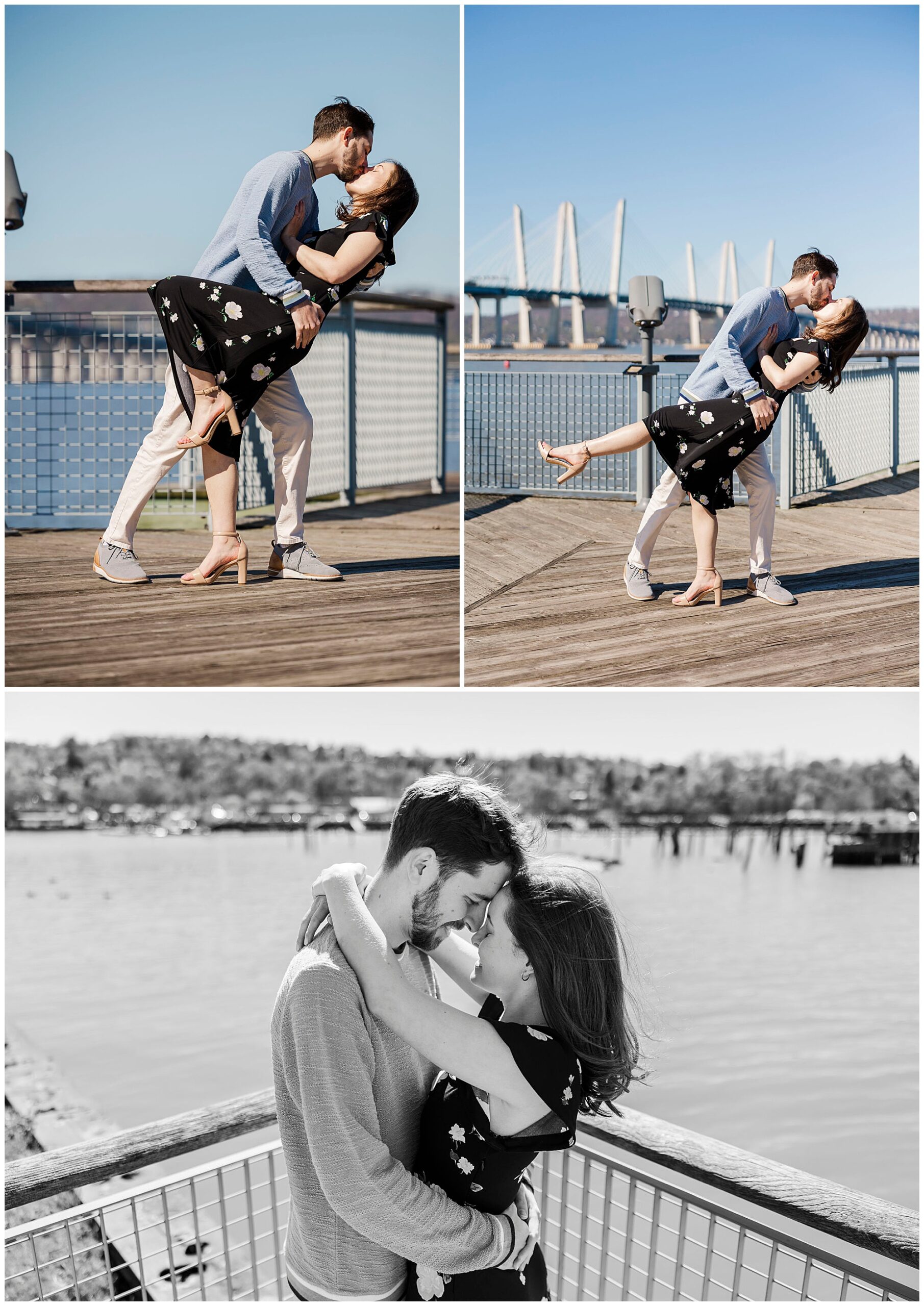 Fun hudson riverwalk park engagement photos