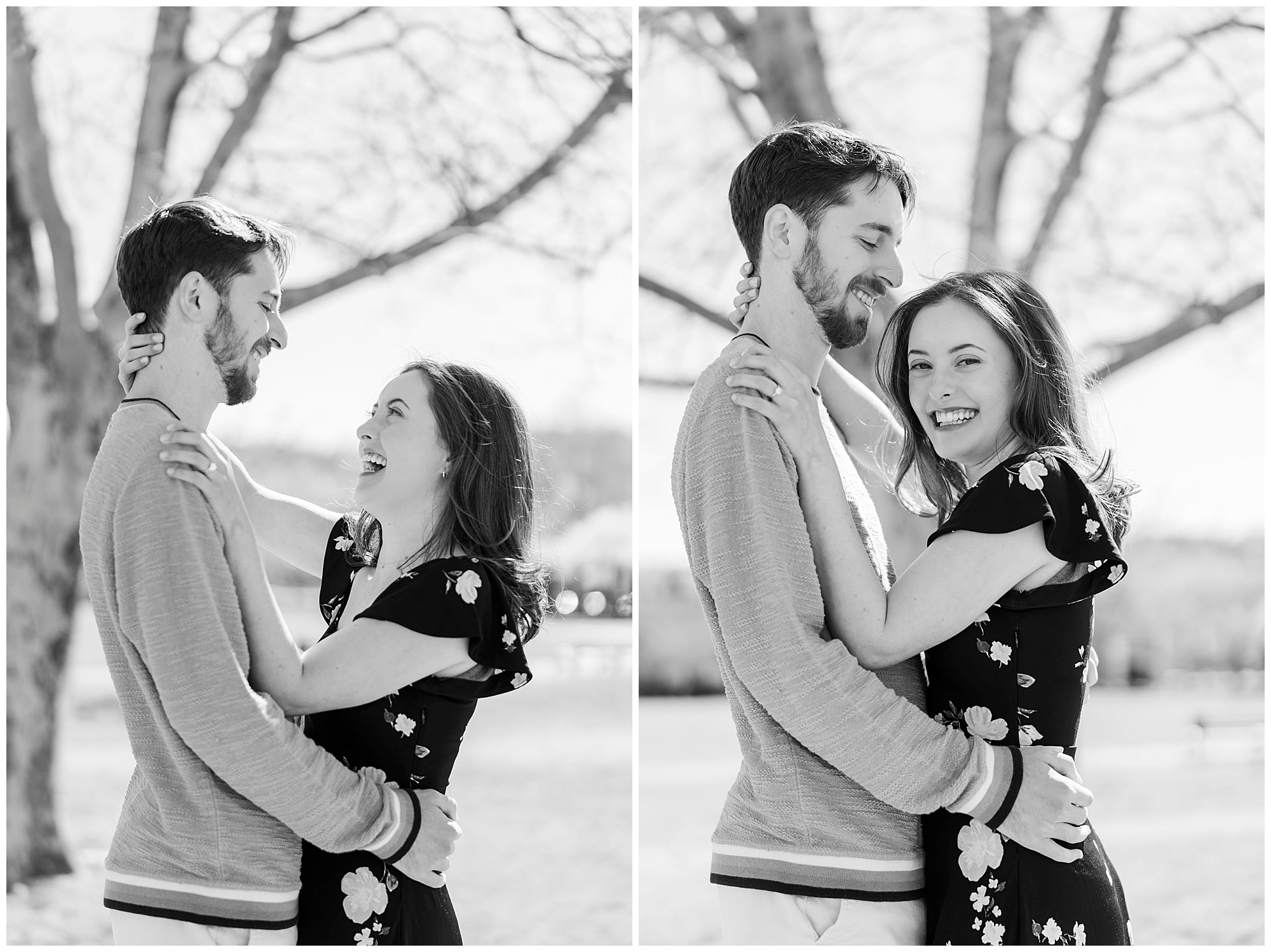 Intimate hudson riverwalk park engagement photos