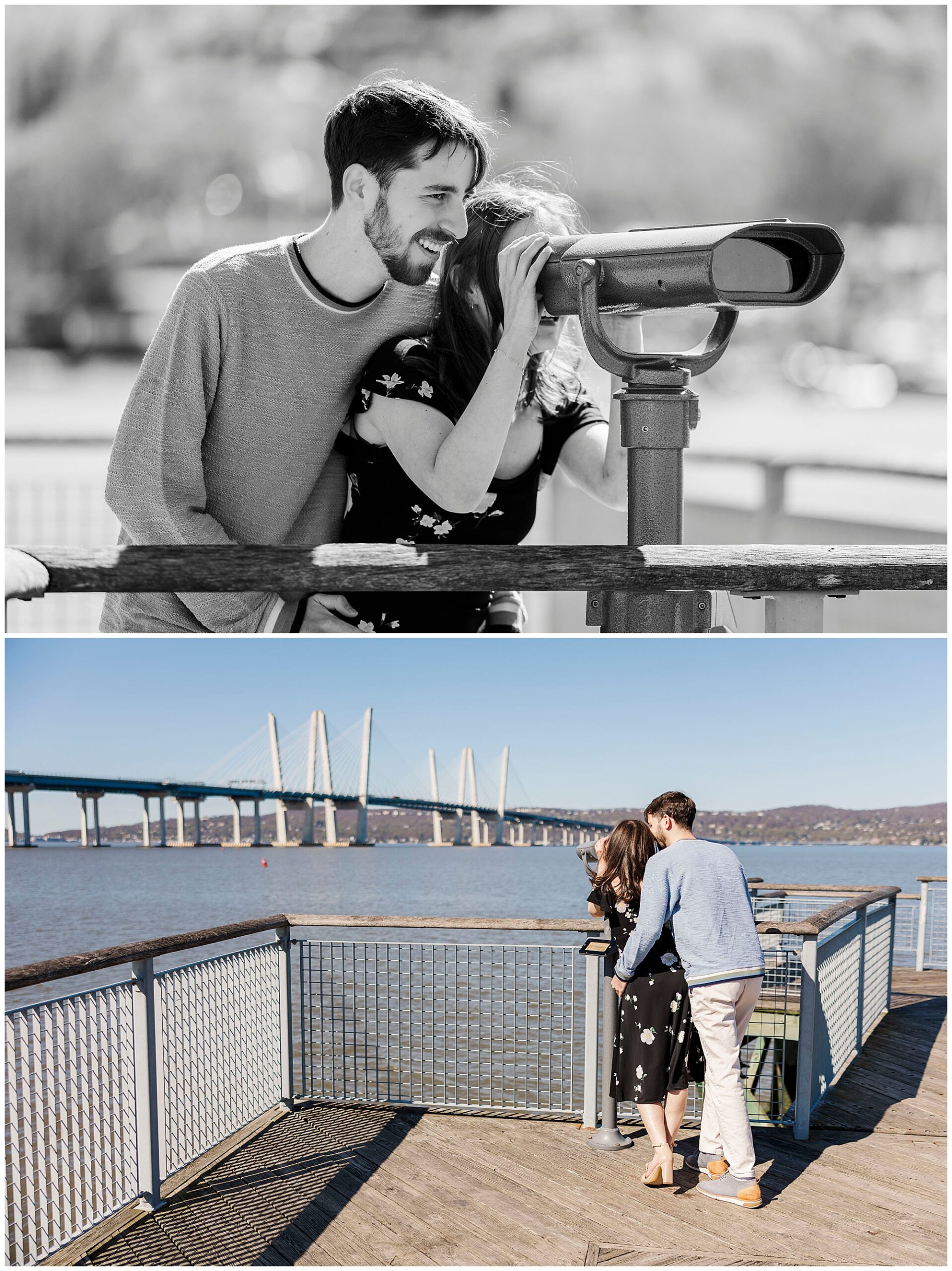 Candid hudson riverwalk park engagement photos