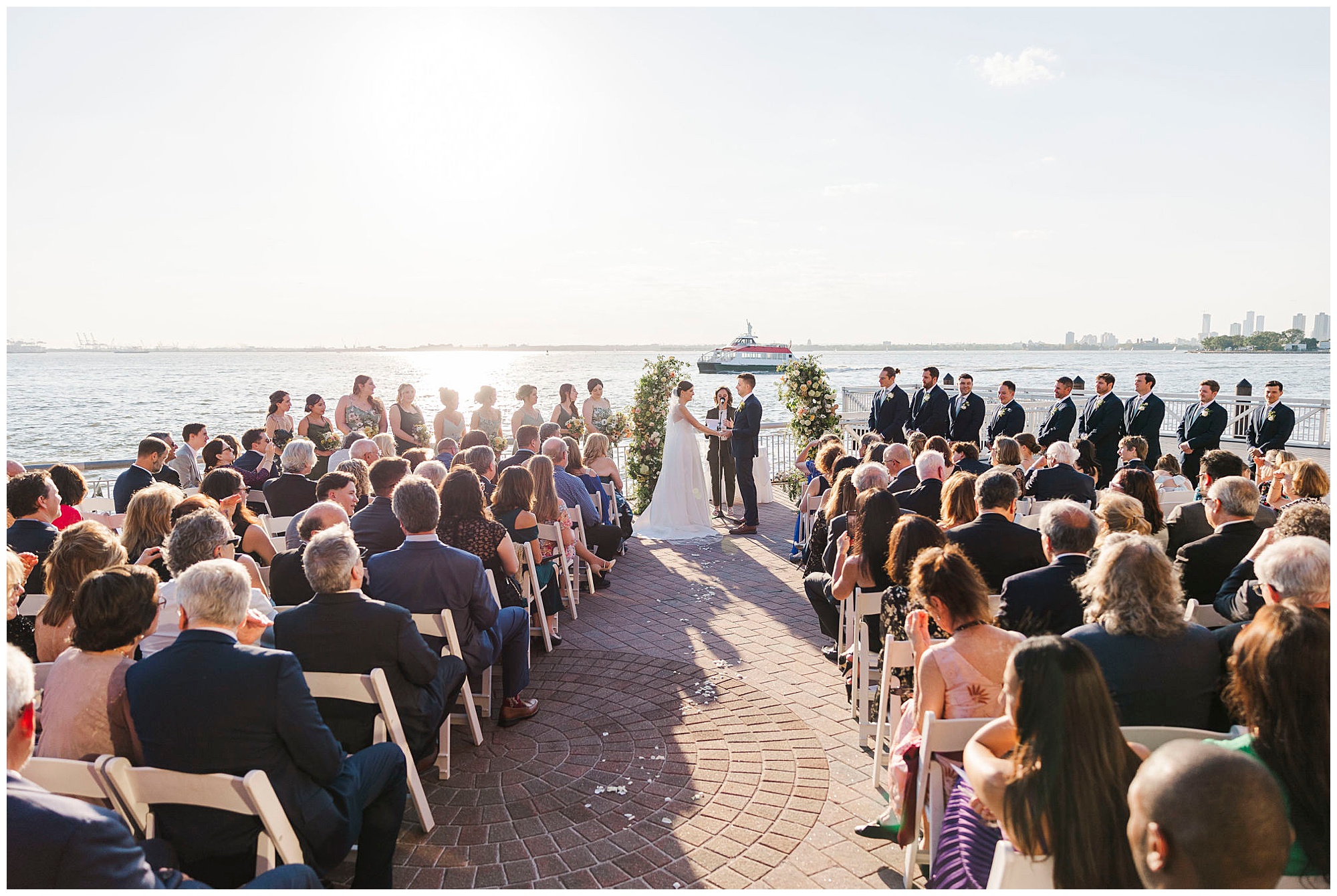 Joyful liberty warehouse wedding in brooklyn, NY