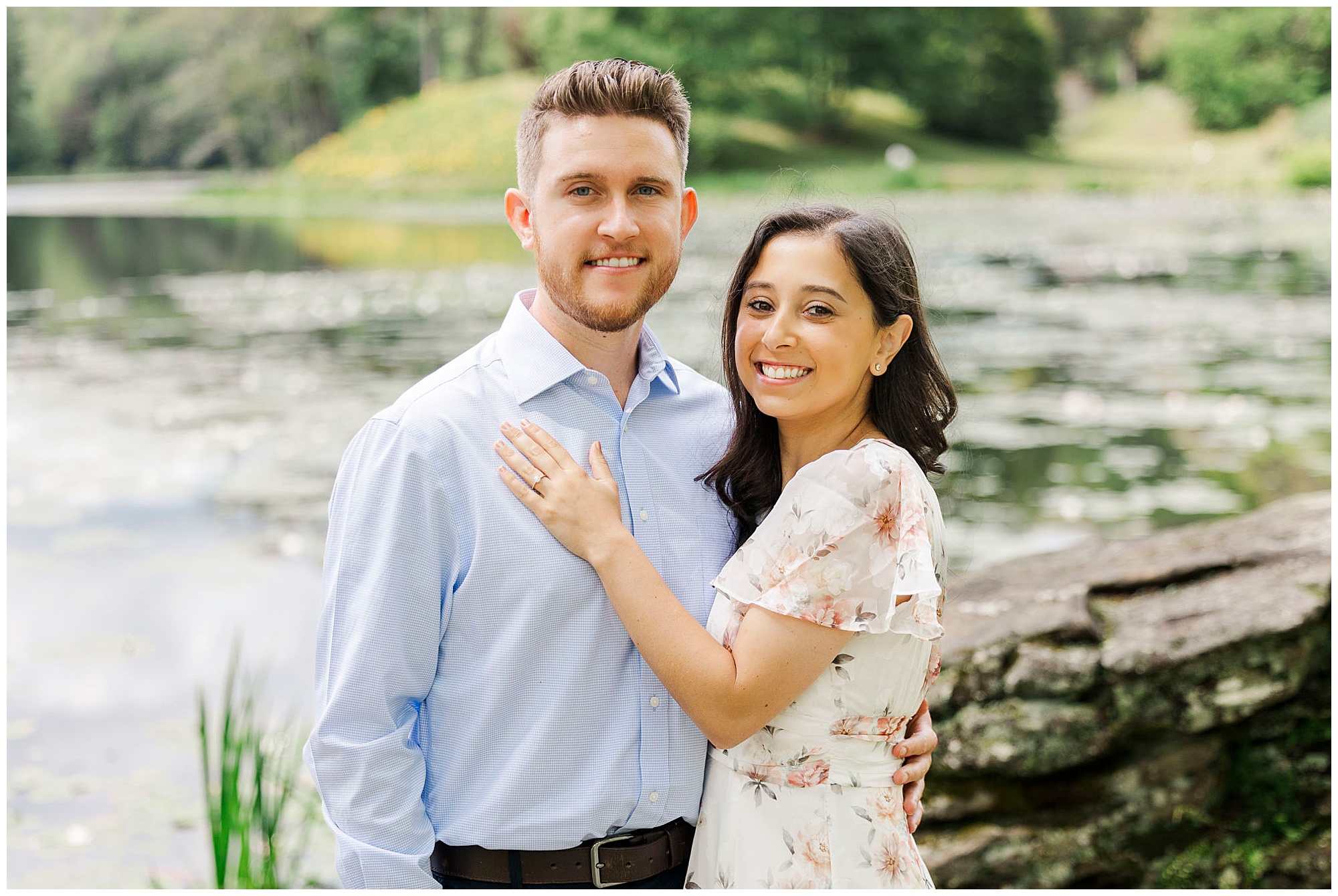 Elegant innisfree garden engagement session