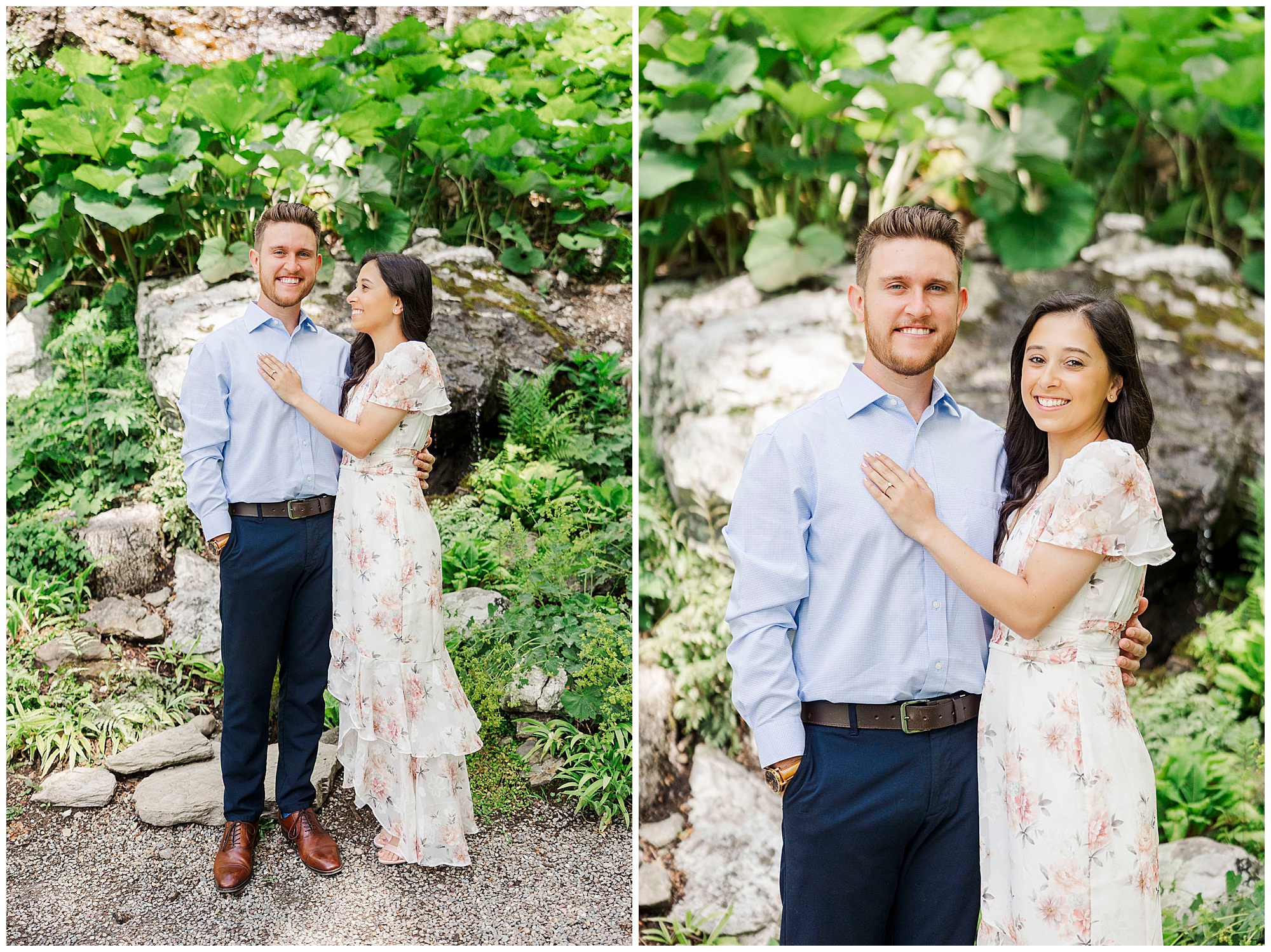 Natural innisfree garden engagement session