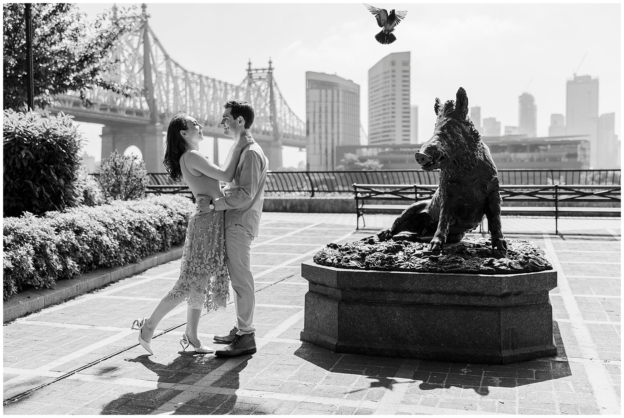 Picturesque sutton place park engagement photos in nyc