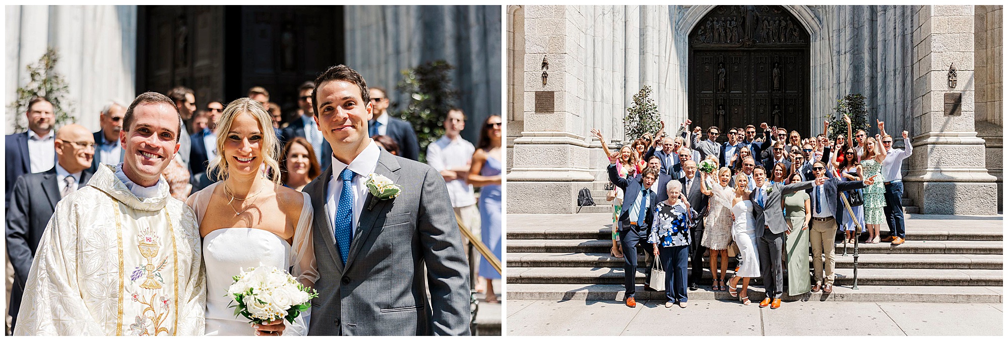 Joyful wedding at st. patrick's cathedral, NY