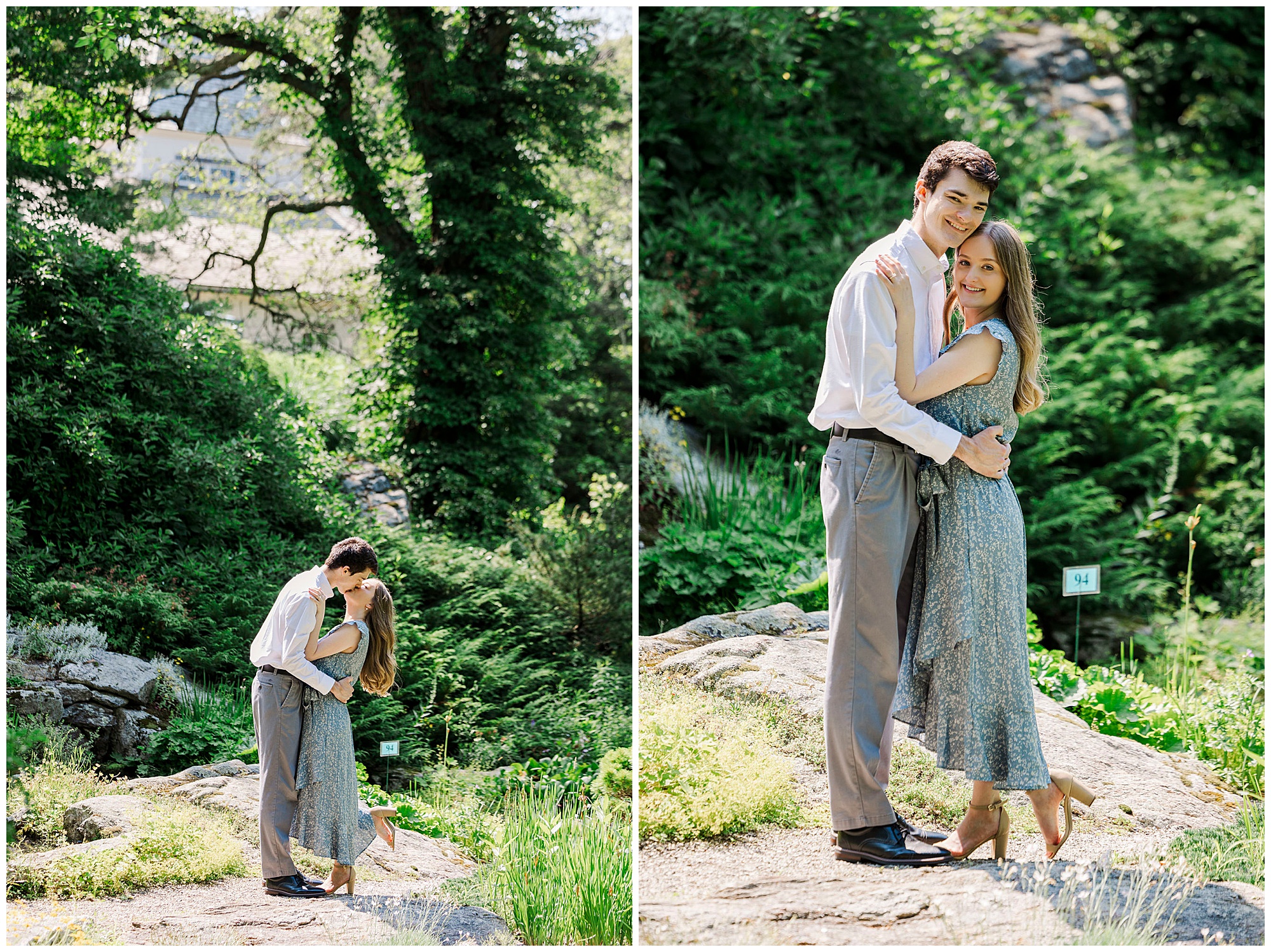 Natural stonecrop gardens engagement photos