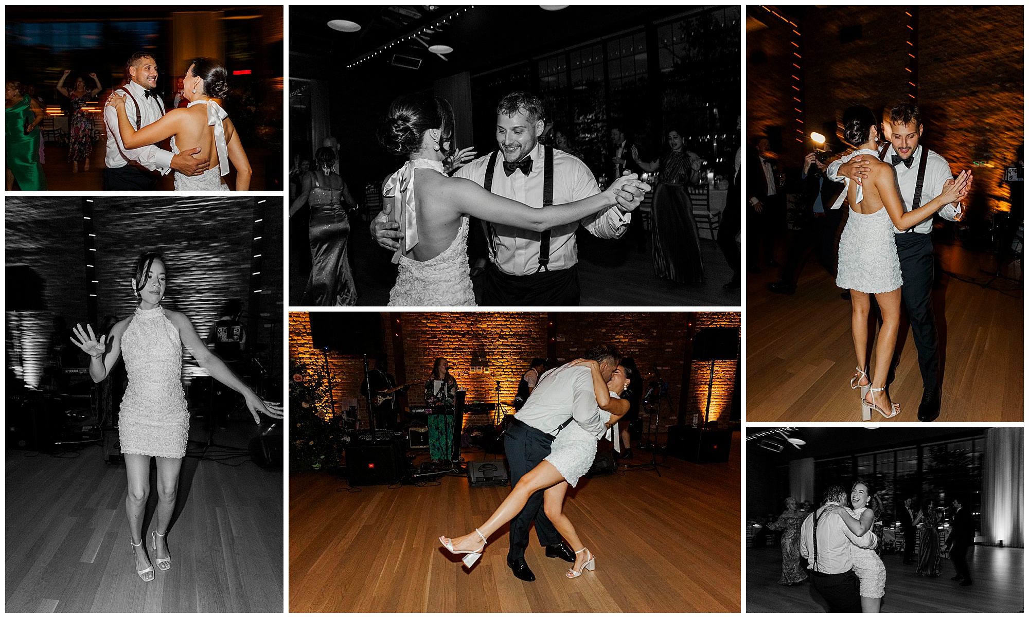 Cheerful wedding photos at the roundhouse