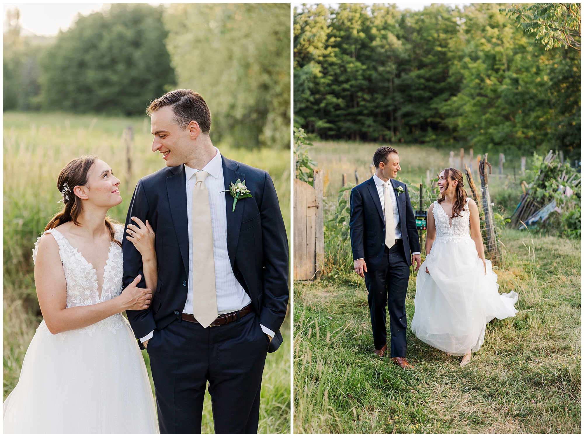 Candid backyard wedding in the catskills