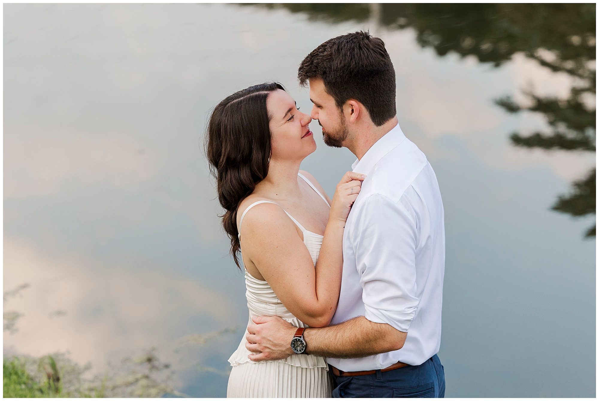 Cheerful engagement photos at millbrook winery