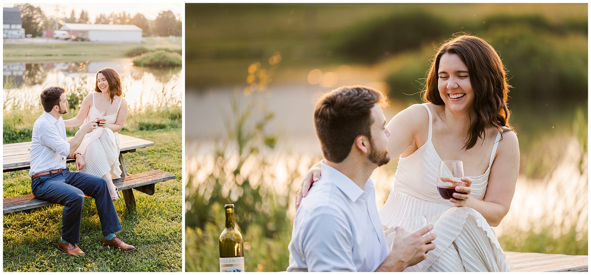 Unique engagement photos at millbrook winery